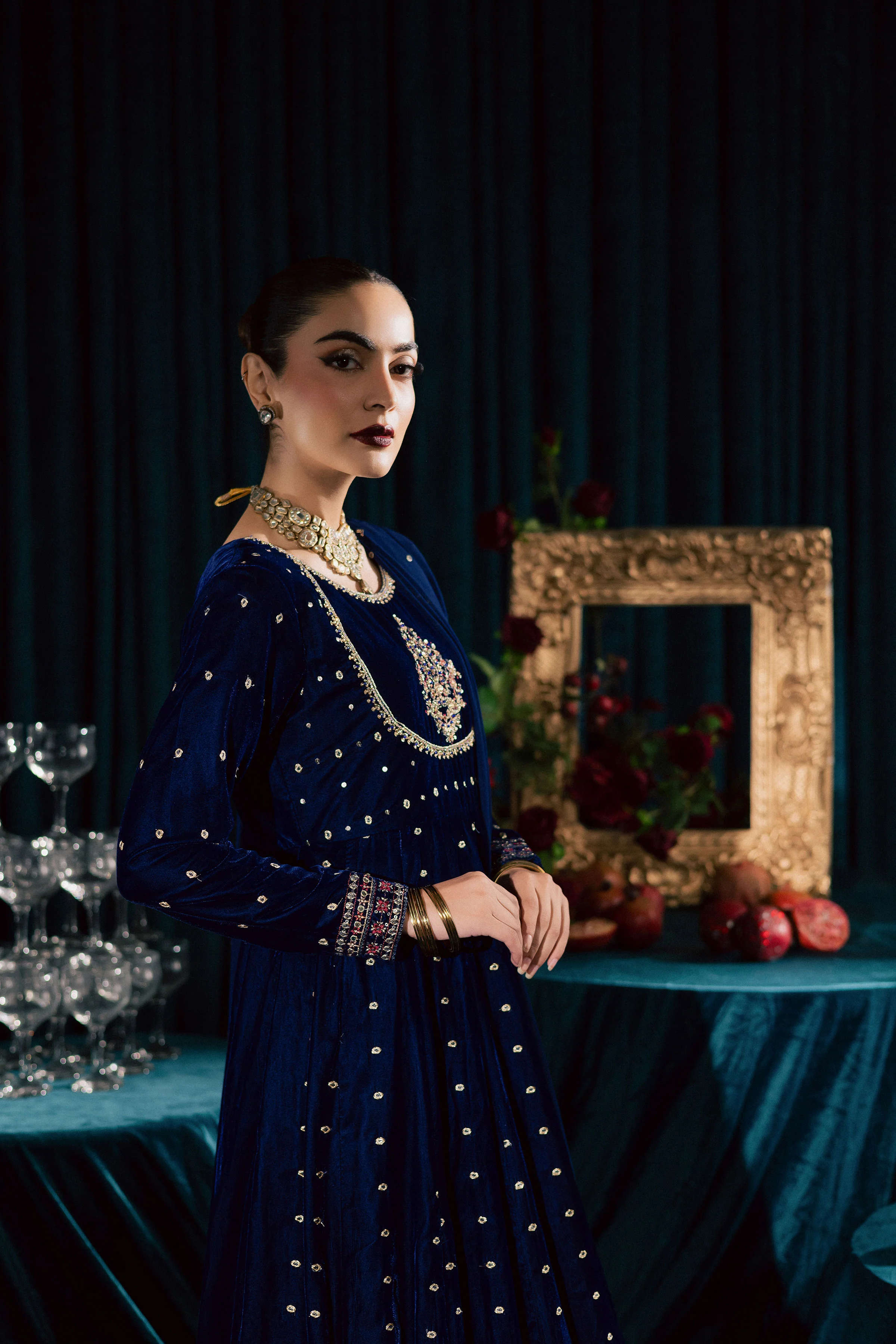 Azra 3Pc - Velvet Formal Dress - Image 4