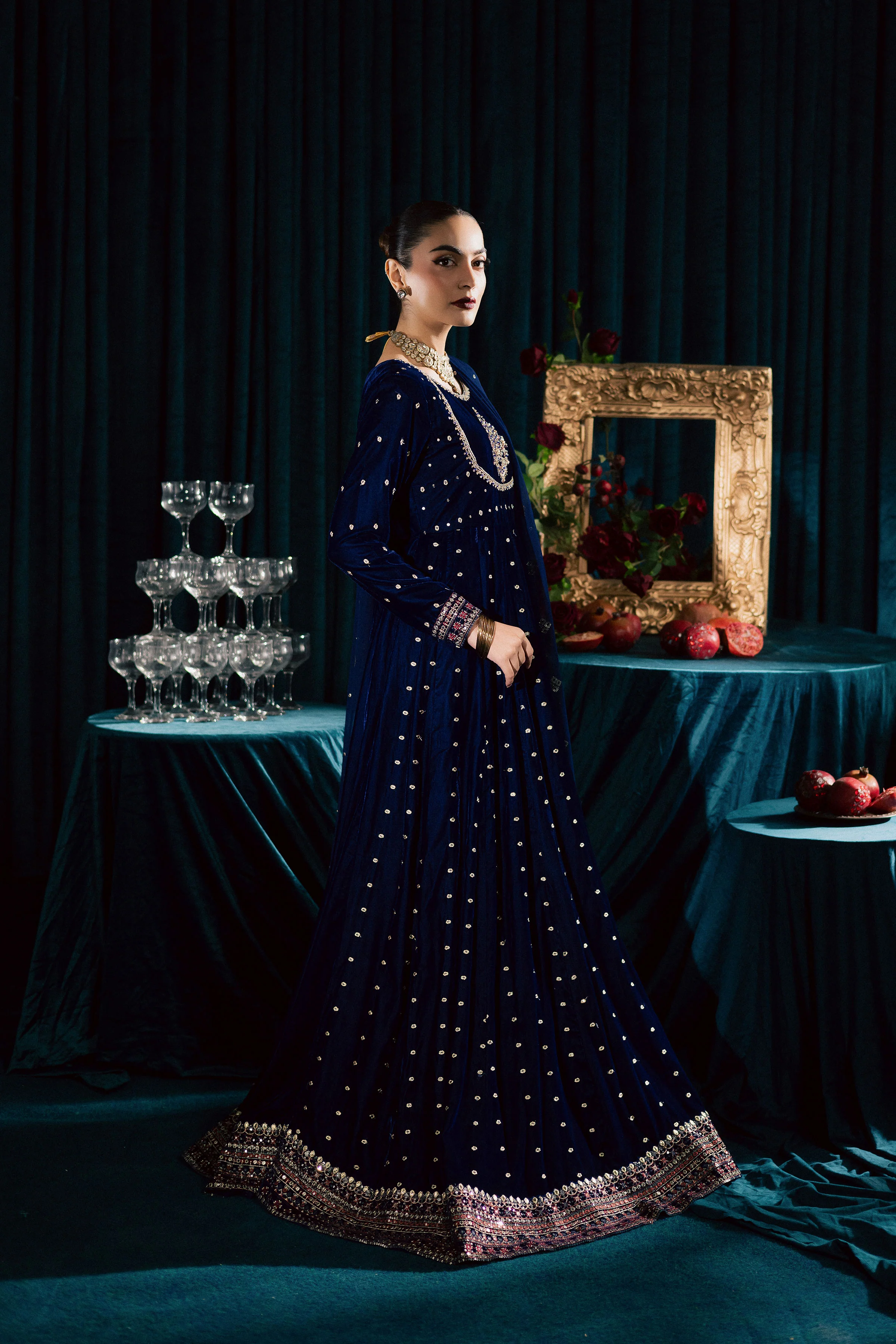 Azra 3Pc - Velvet Formal Dress - Image 5