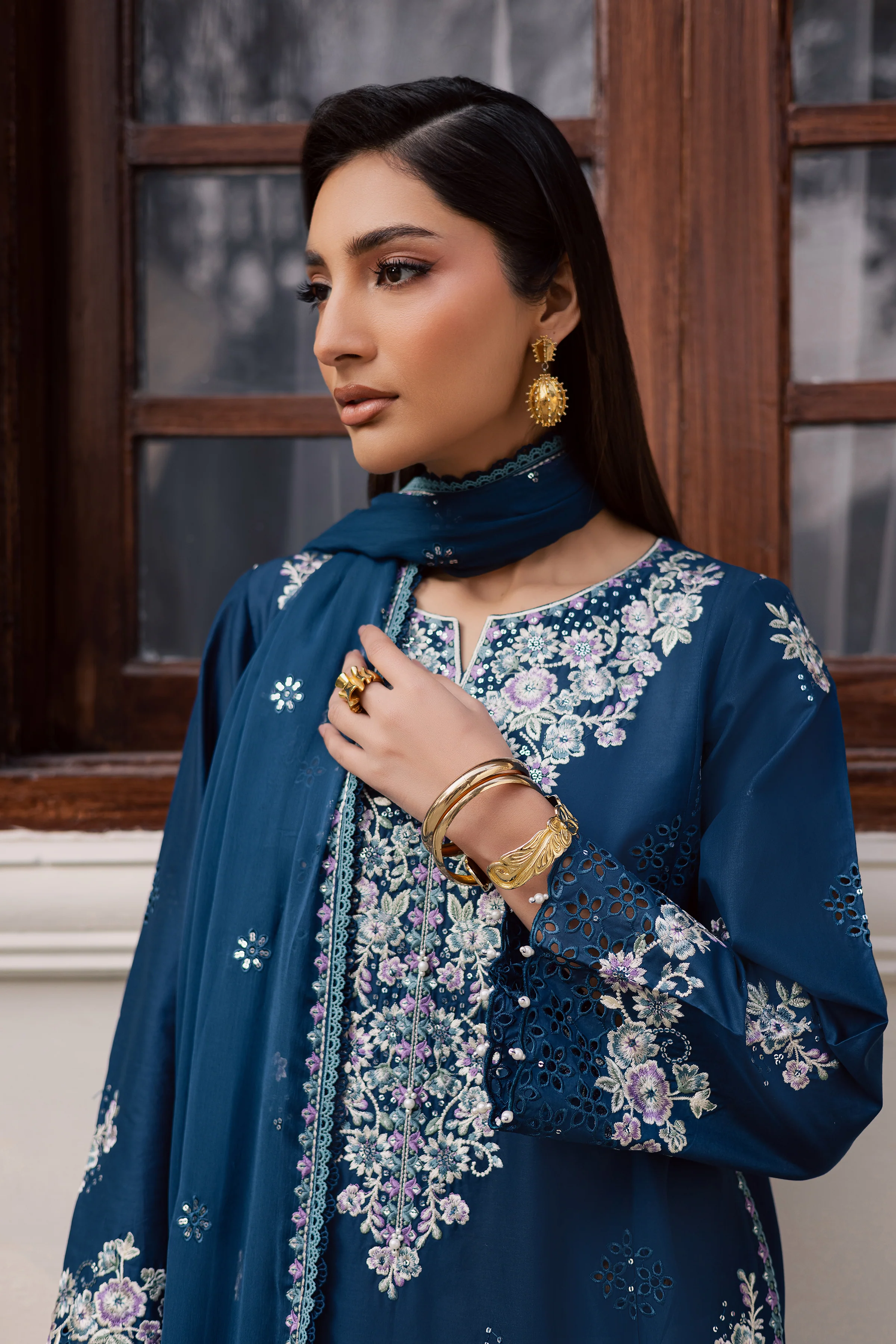 Azraaq 3Pc - Festive Embroidered Lawn - Image 2