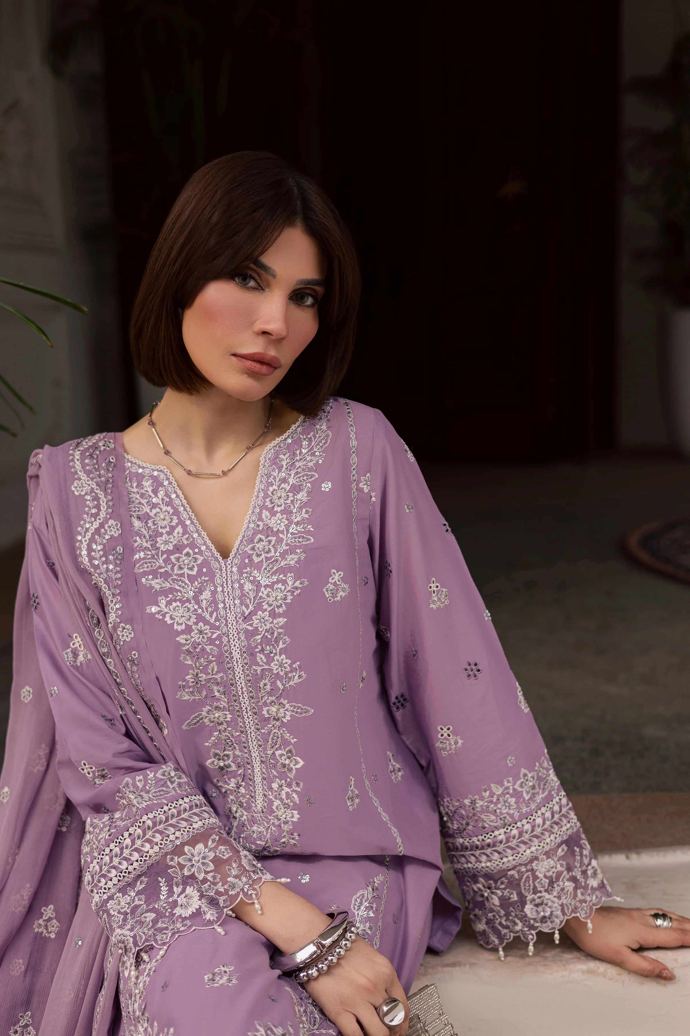 Banafsh 3Pc - Festive Embroidered Lawn - Image 2