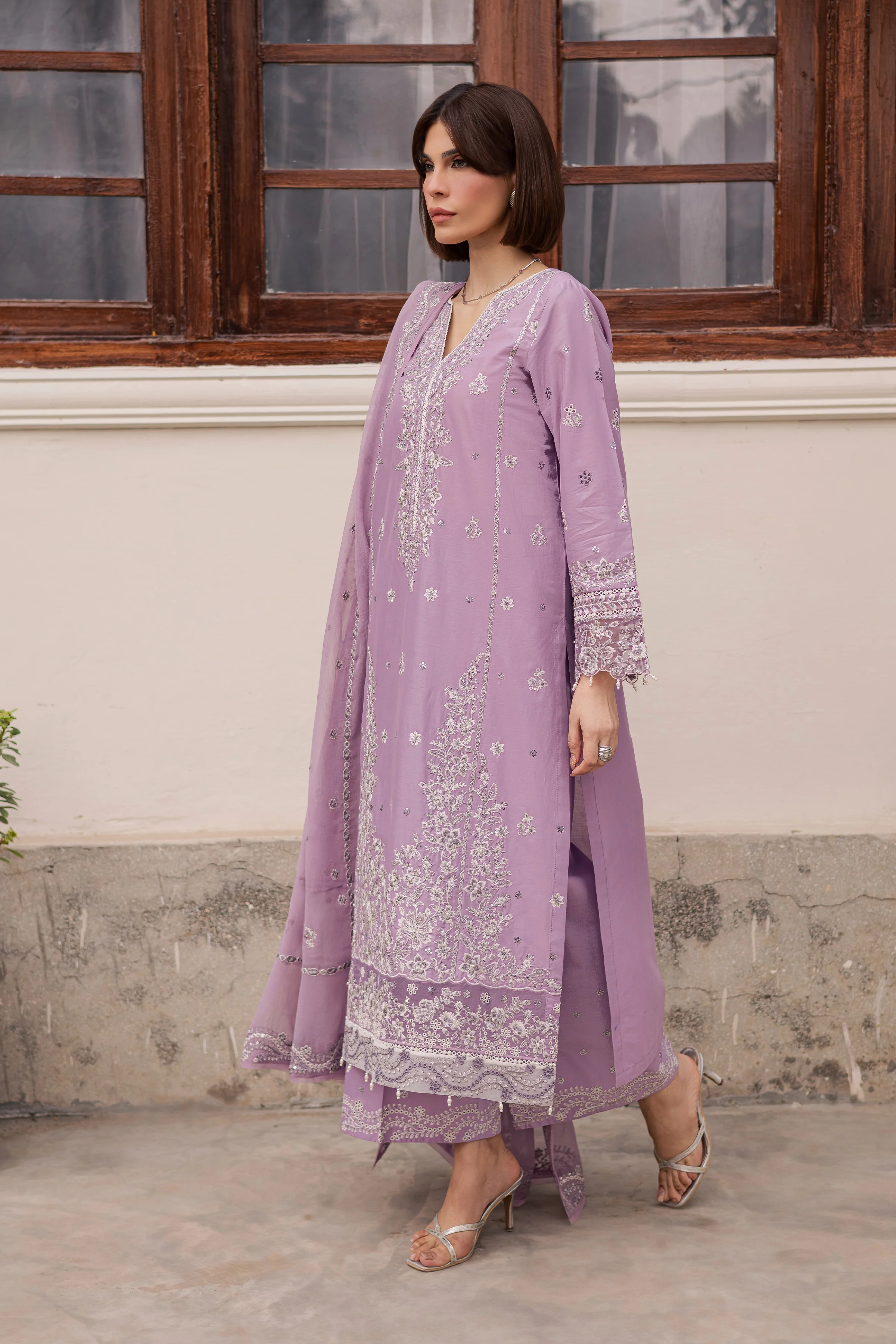 Banafsh 3Pc - Festive Embroidered Lawn - Image 3