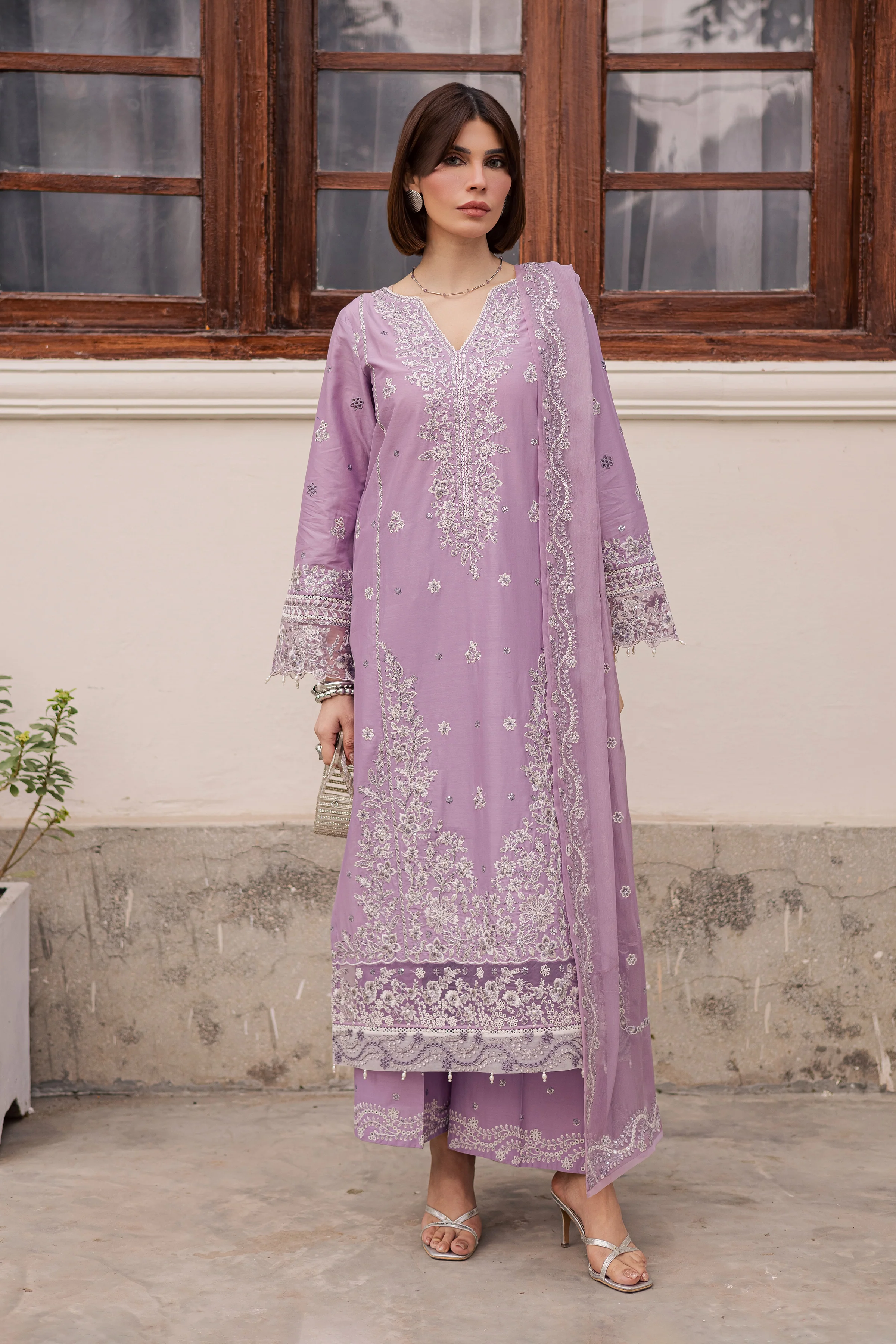Banafsh 3Pc - Festive Embroidered Lawn - Image 4