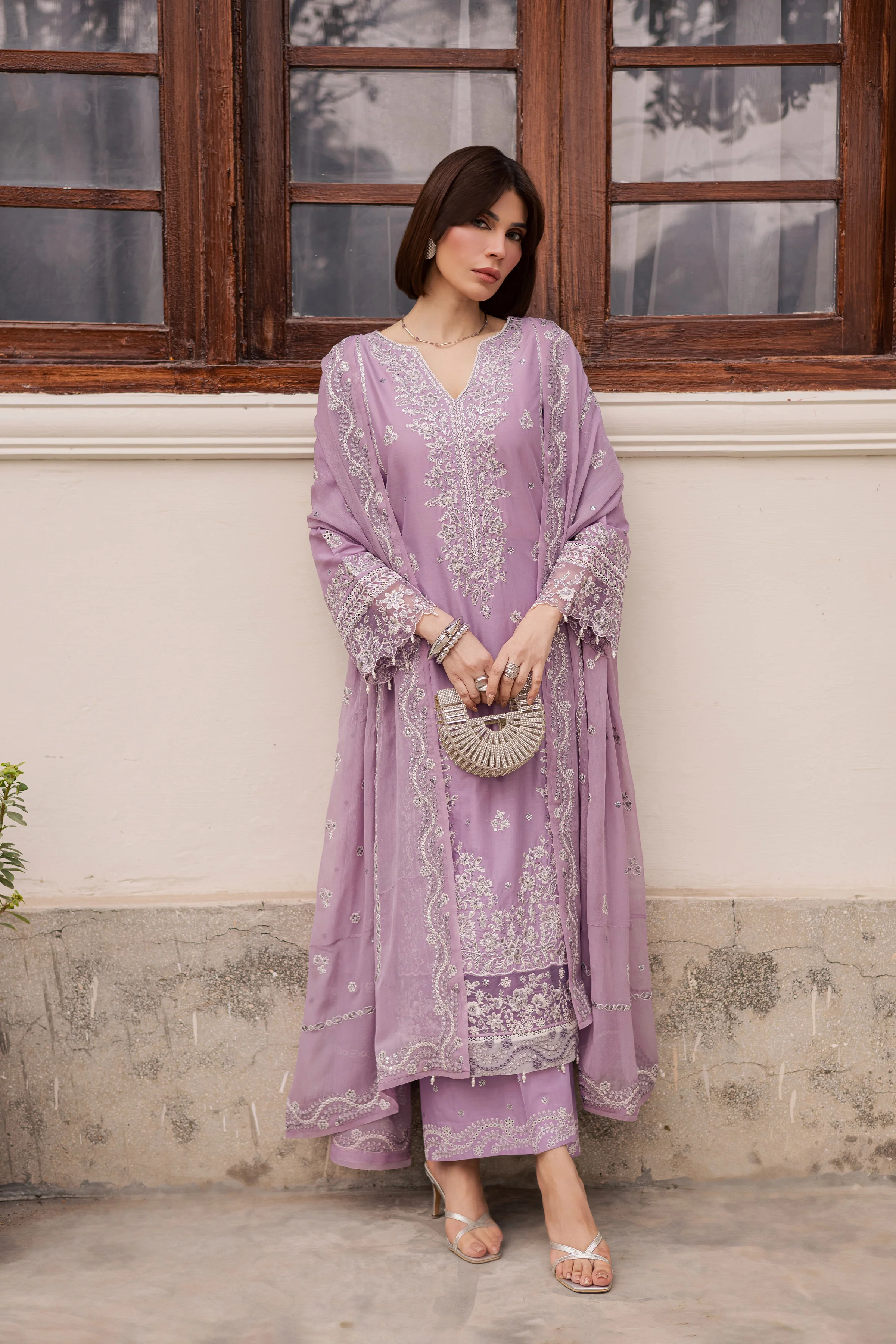 Banafsh 3Pc - Festive Embroidered Lawn - Image 6
