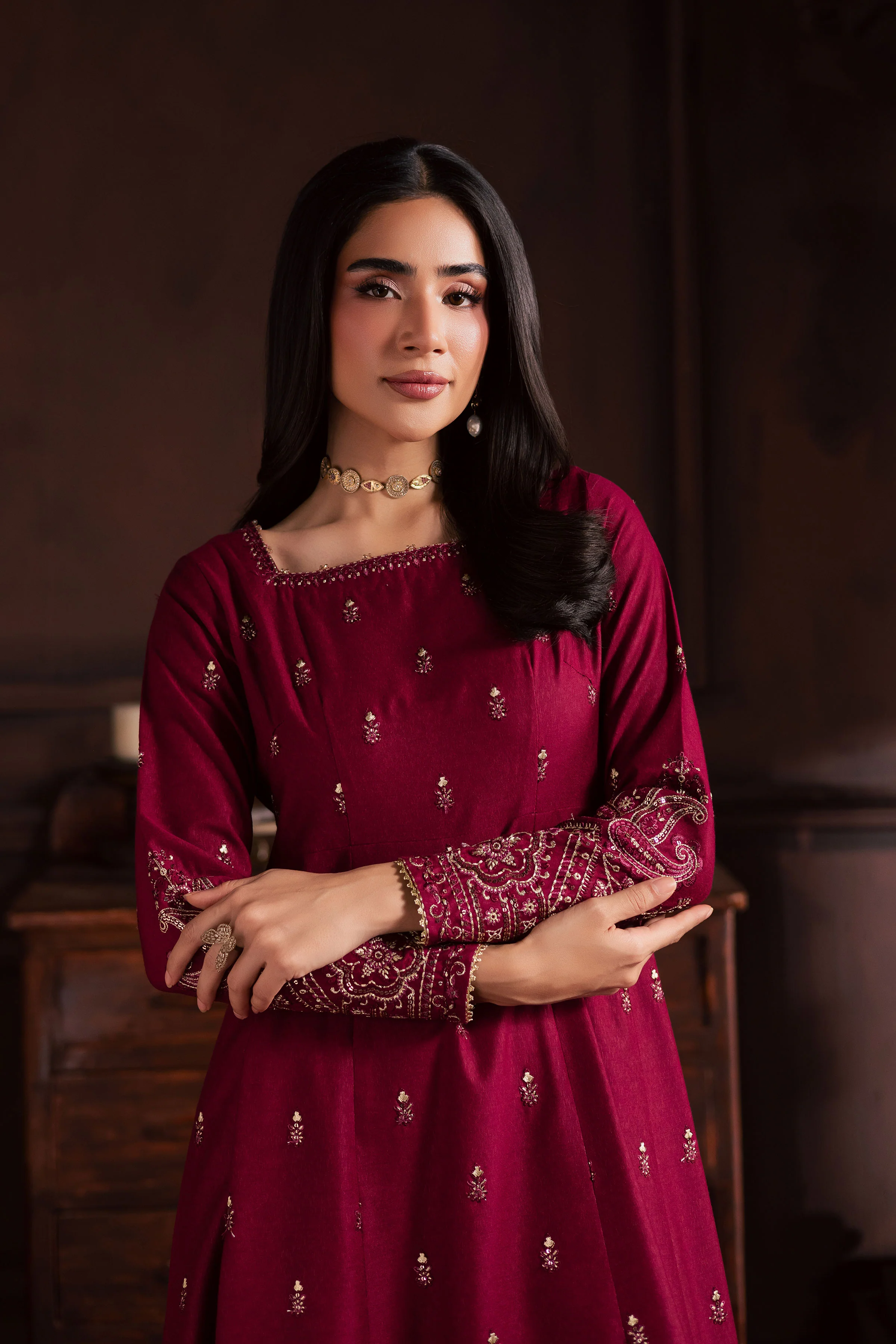 Baneen 2Pc - Embroidered Karandi Dress - Image 2