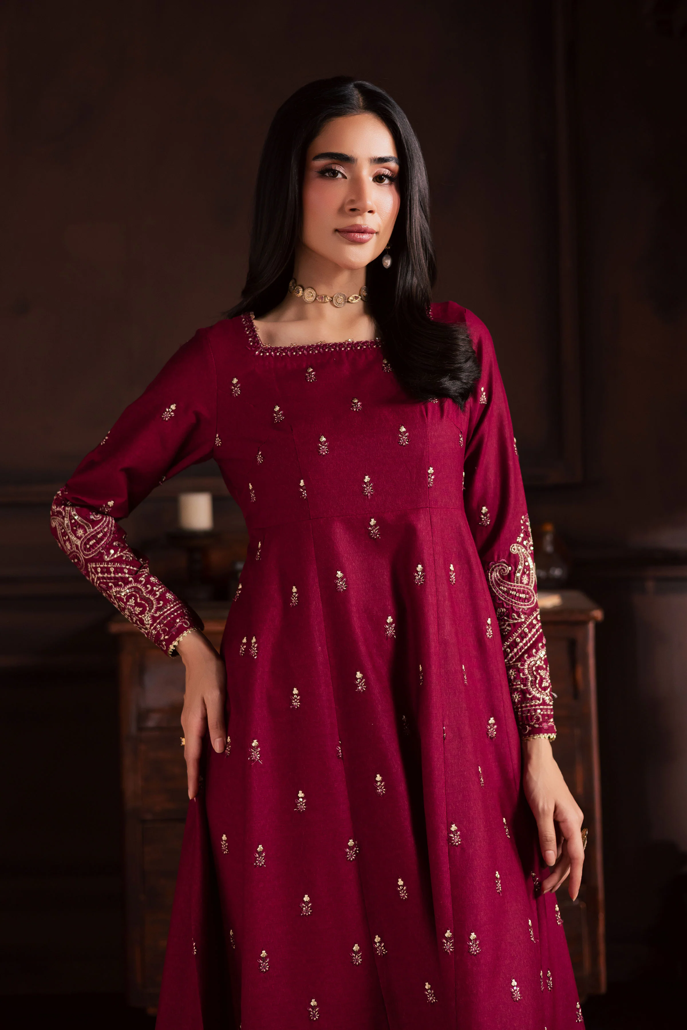Baneen 2Pc - Embroidered Karandi Dress - Image 3
