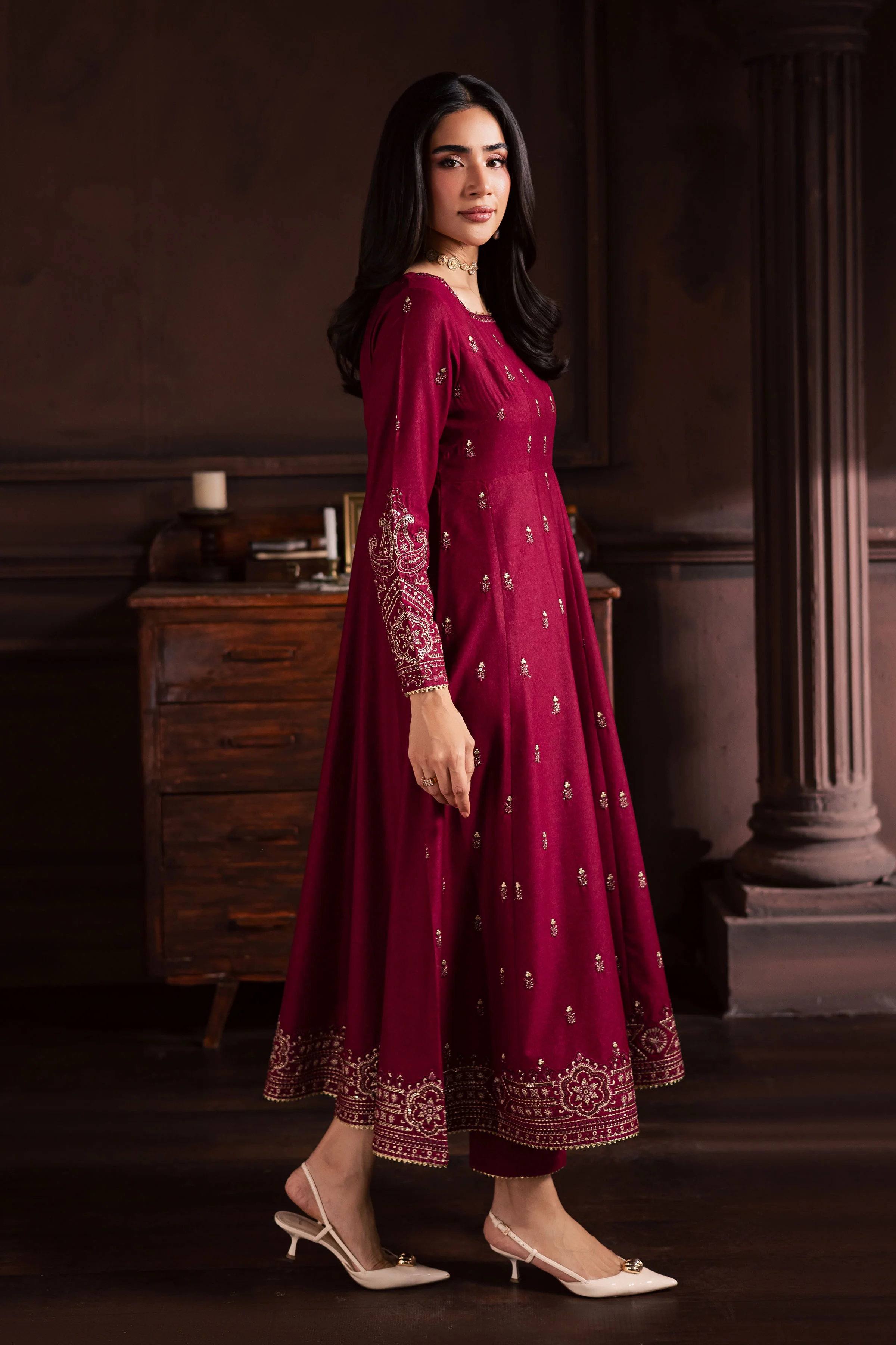 Baneen 2Pc - Embroidered Karandi Dress - Image 4