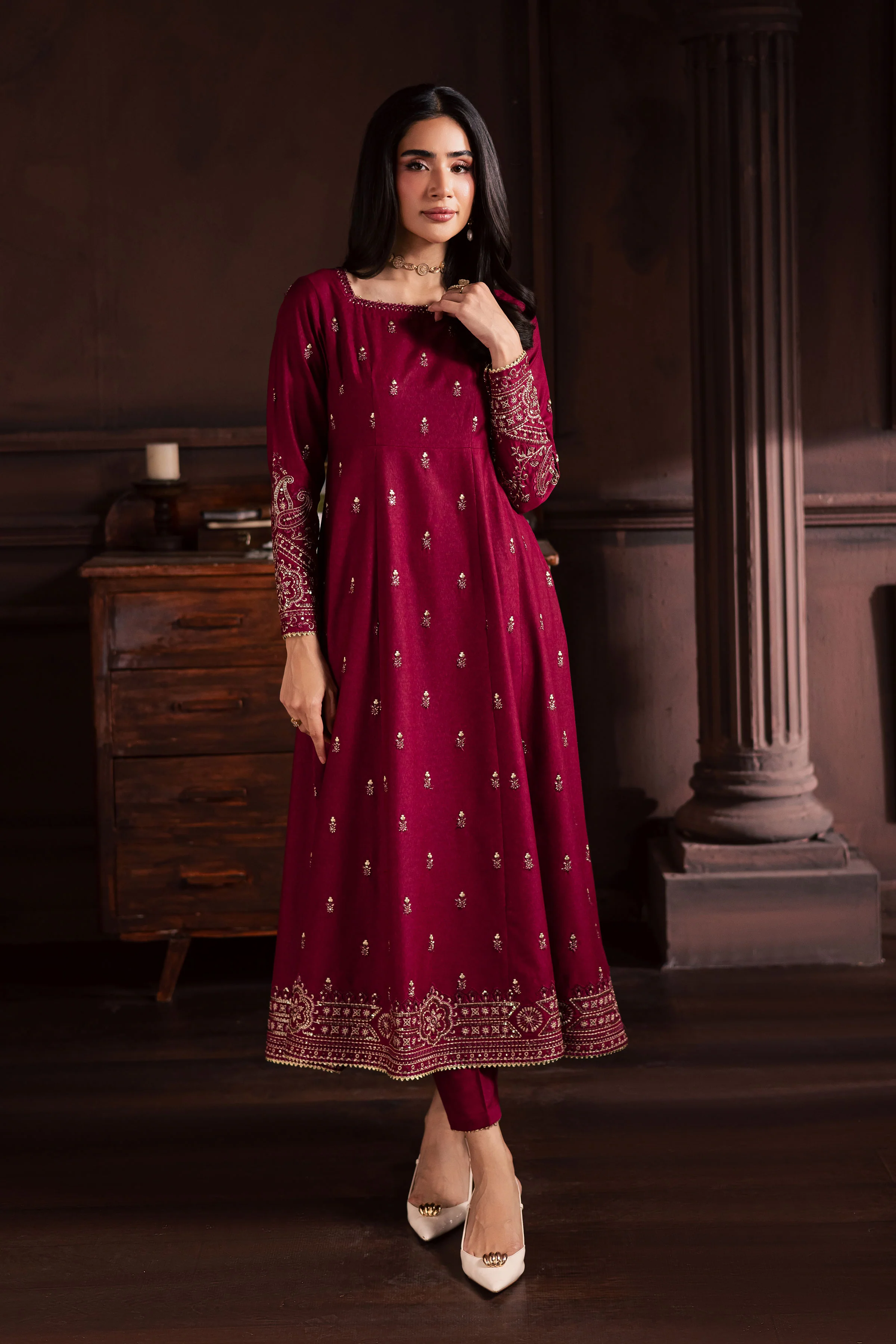 Baneen 2Pc - Embroidered Karandi Dress - Image 5