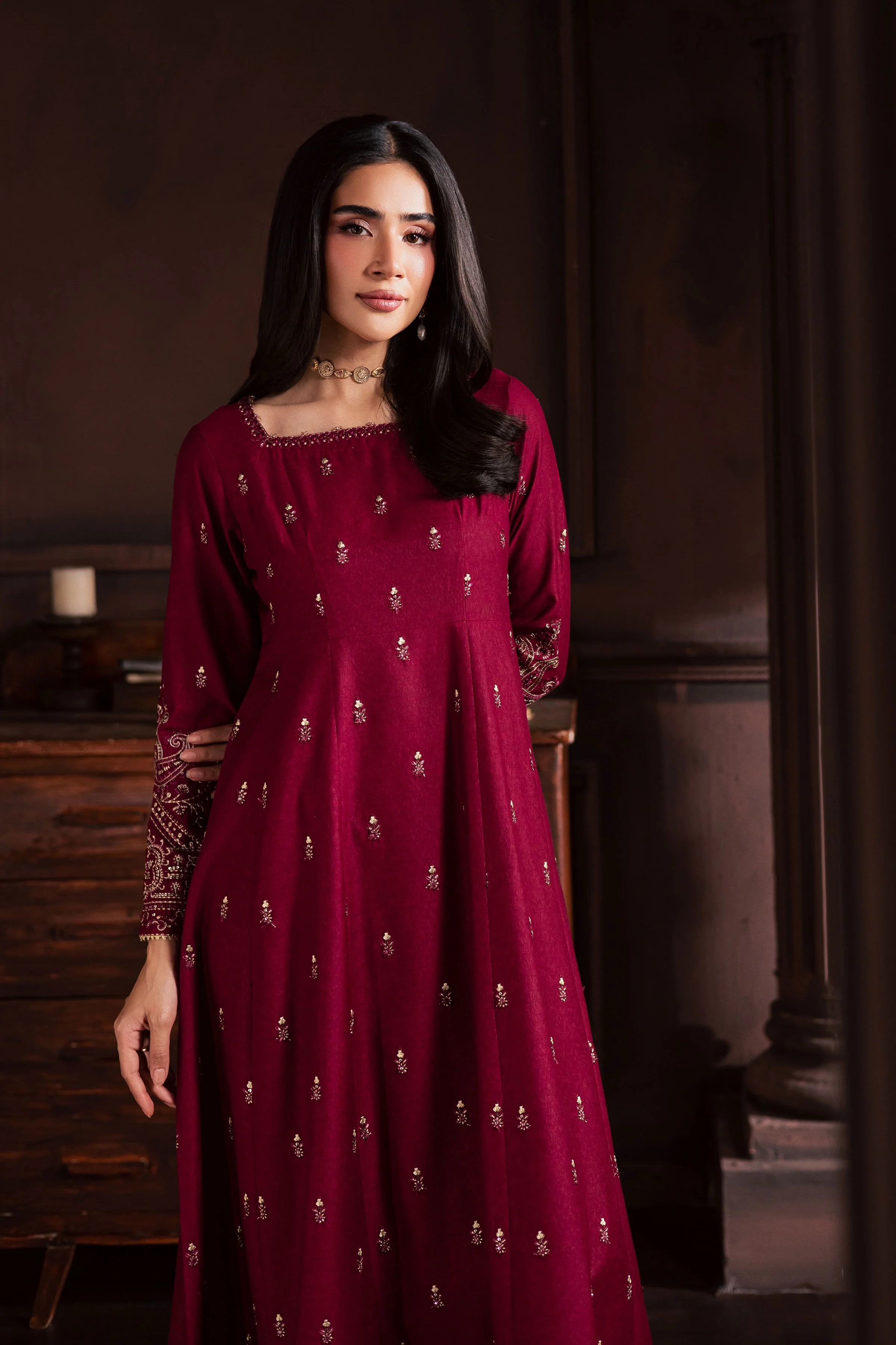 Baneen 2Pc - Embroidered Karandi Dress - Image 7