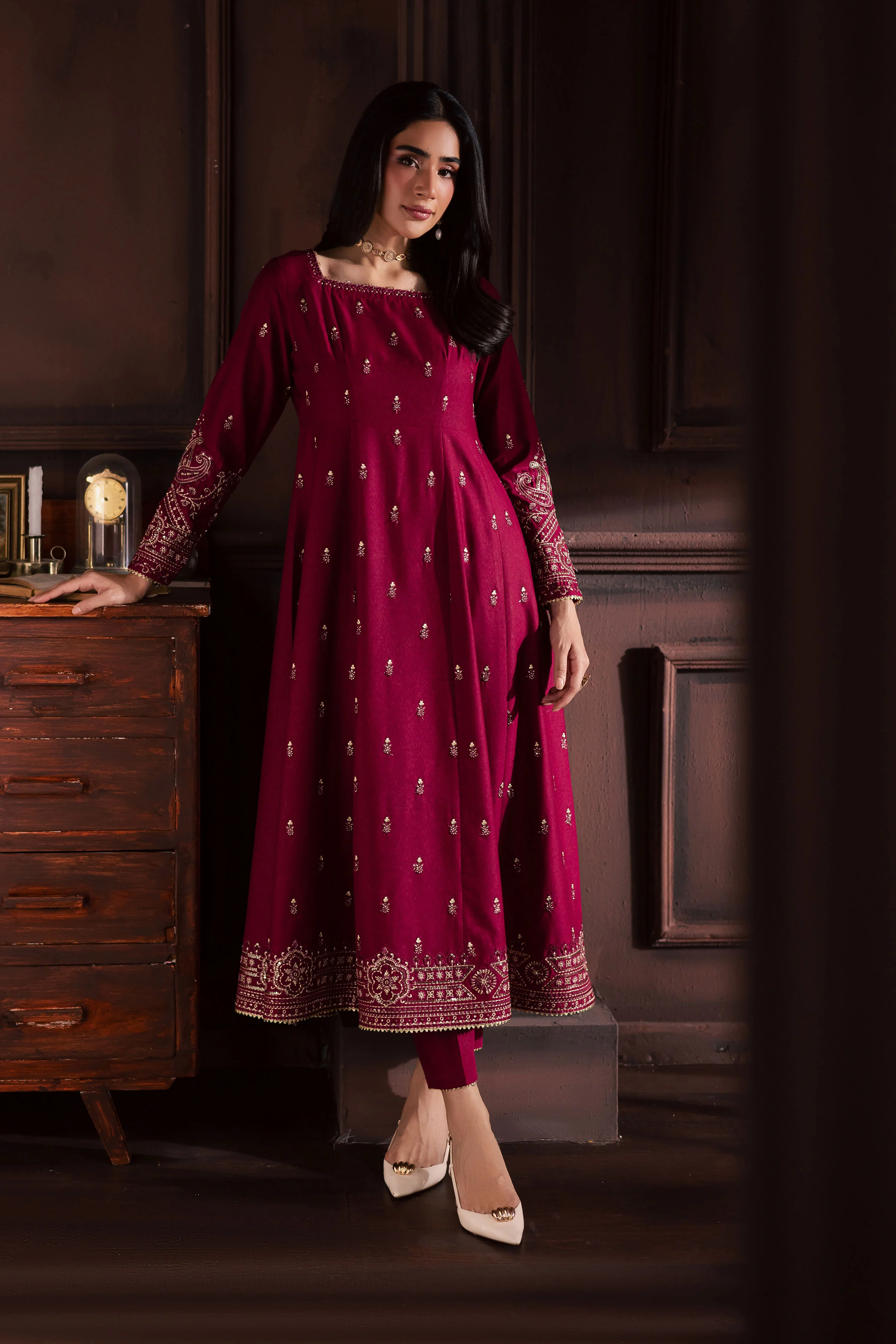 Baneen 2Pc - Embroidered Karandi Dress - Image 8