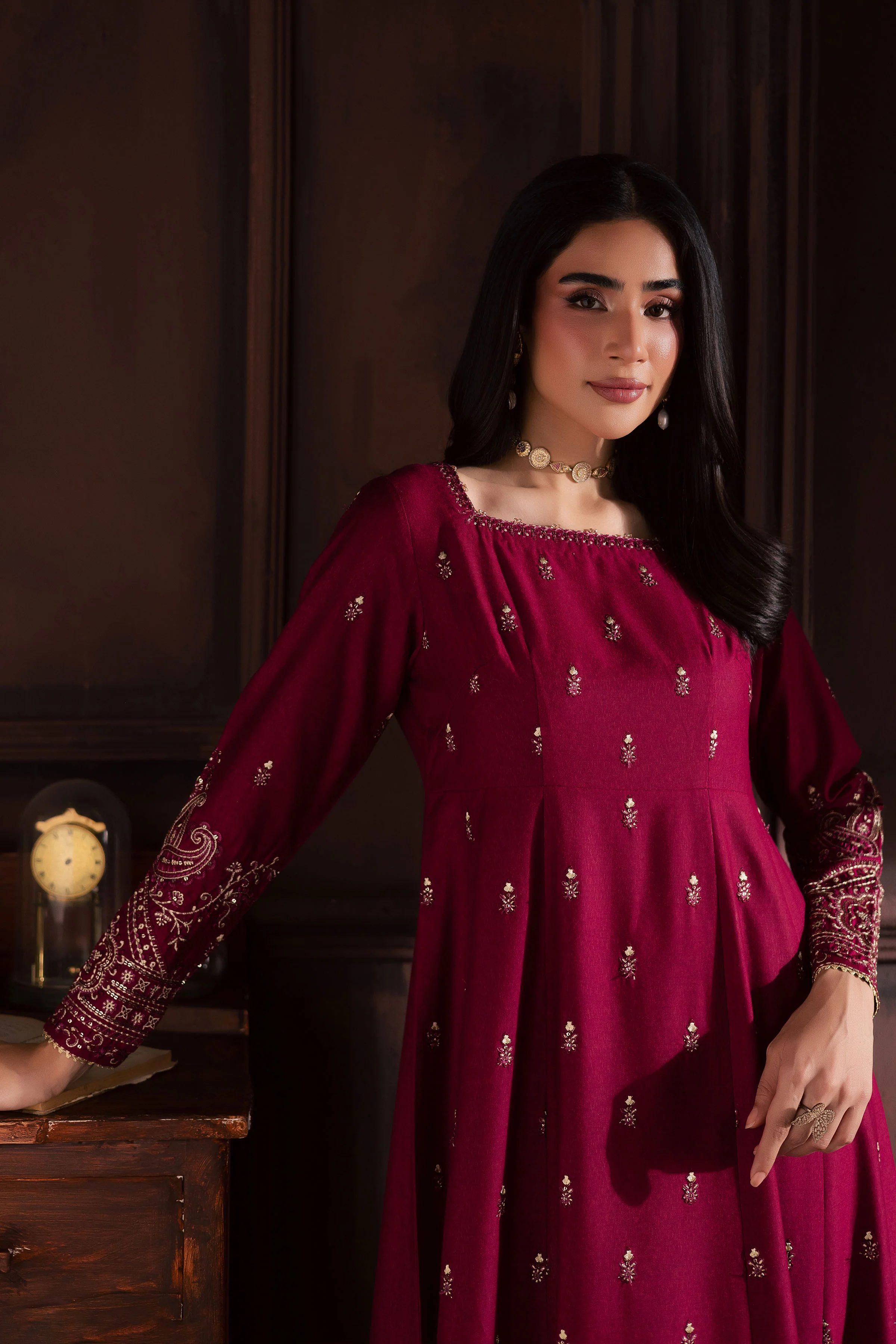 Baneen 2Pc - Embroidered Karandi Dress - Image 9
