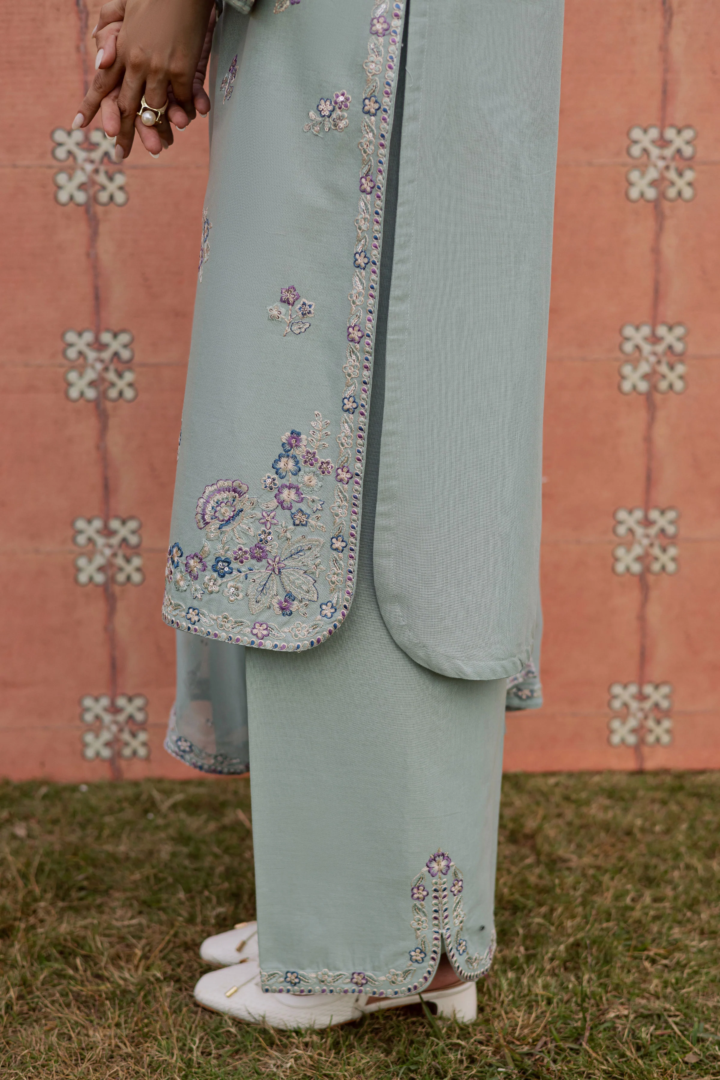 Basil 3Pc - Embroidered Khaddar Dress - Image 6