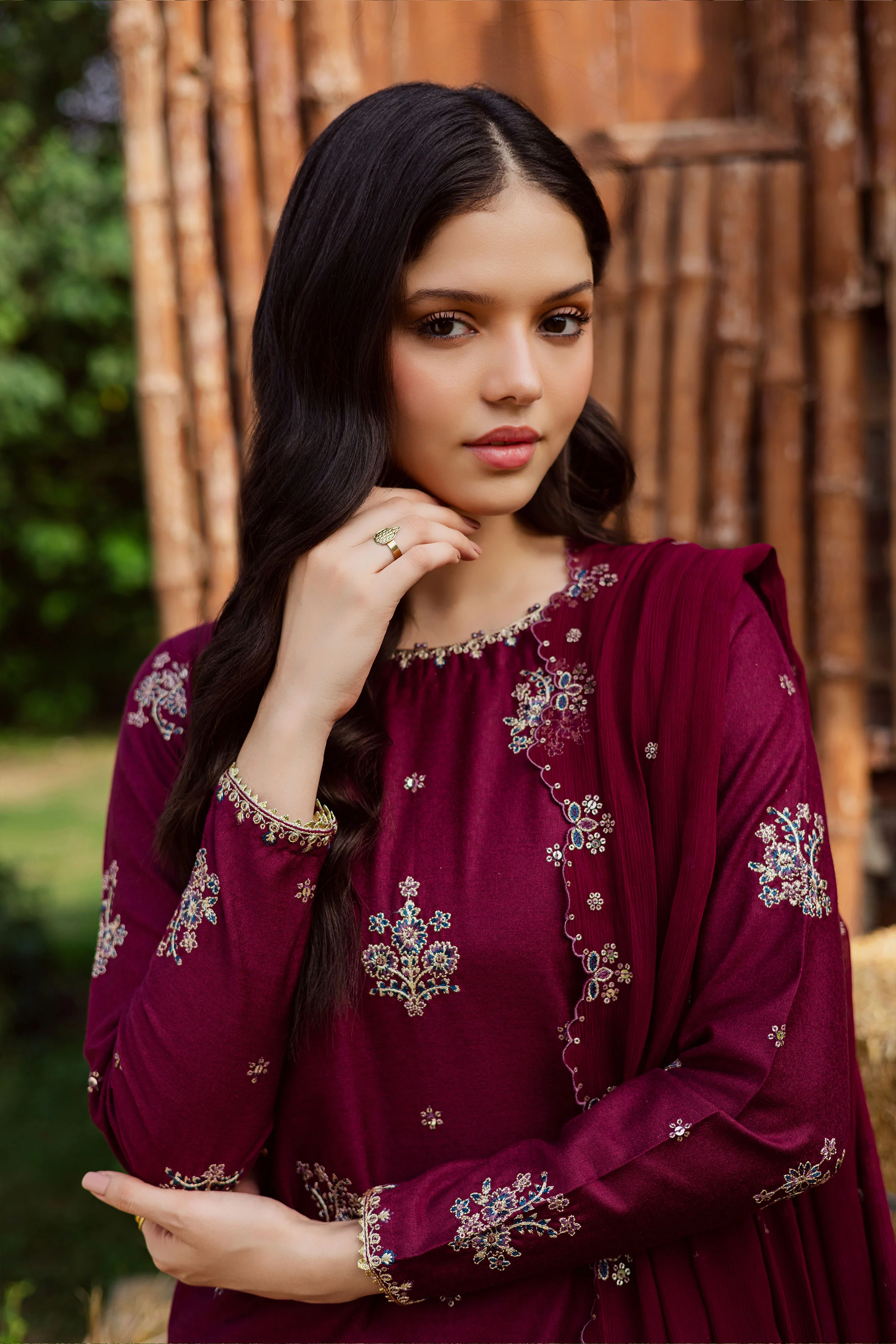 Bells 3Pc - Embroidered Karandi Dress - Image 2