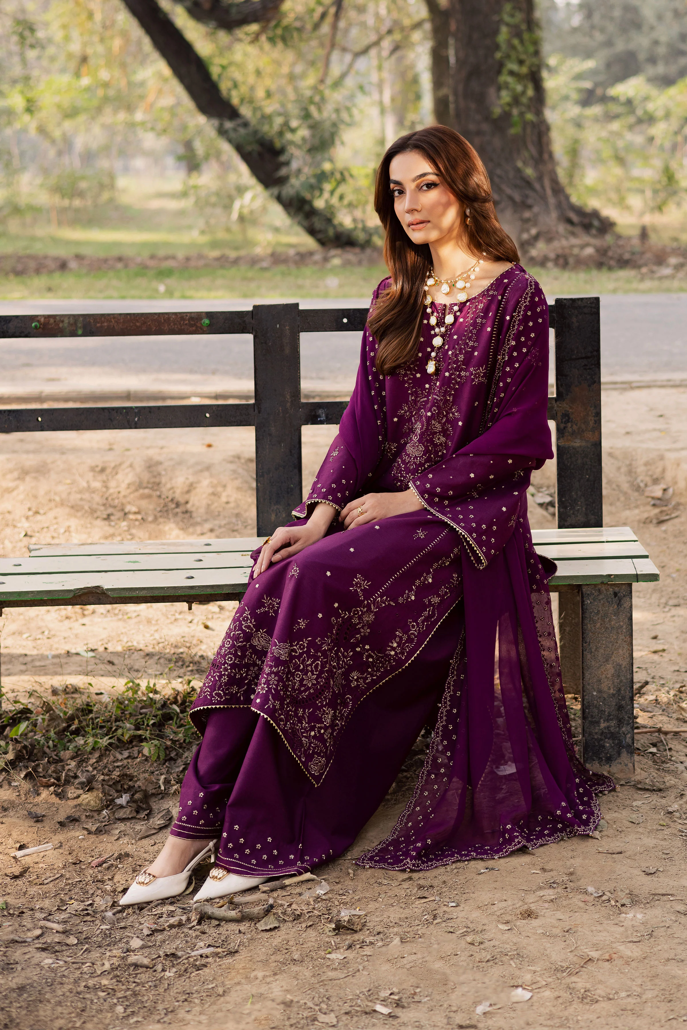 Berlin 3Pc - Embroidered Khaddar Dress - Image 10