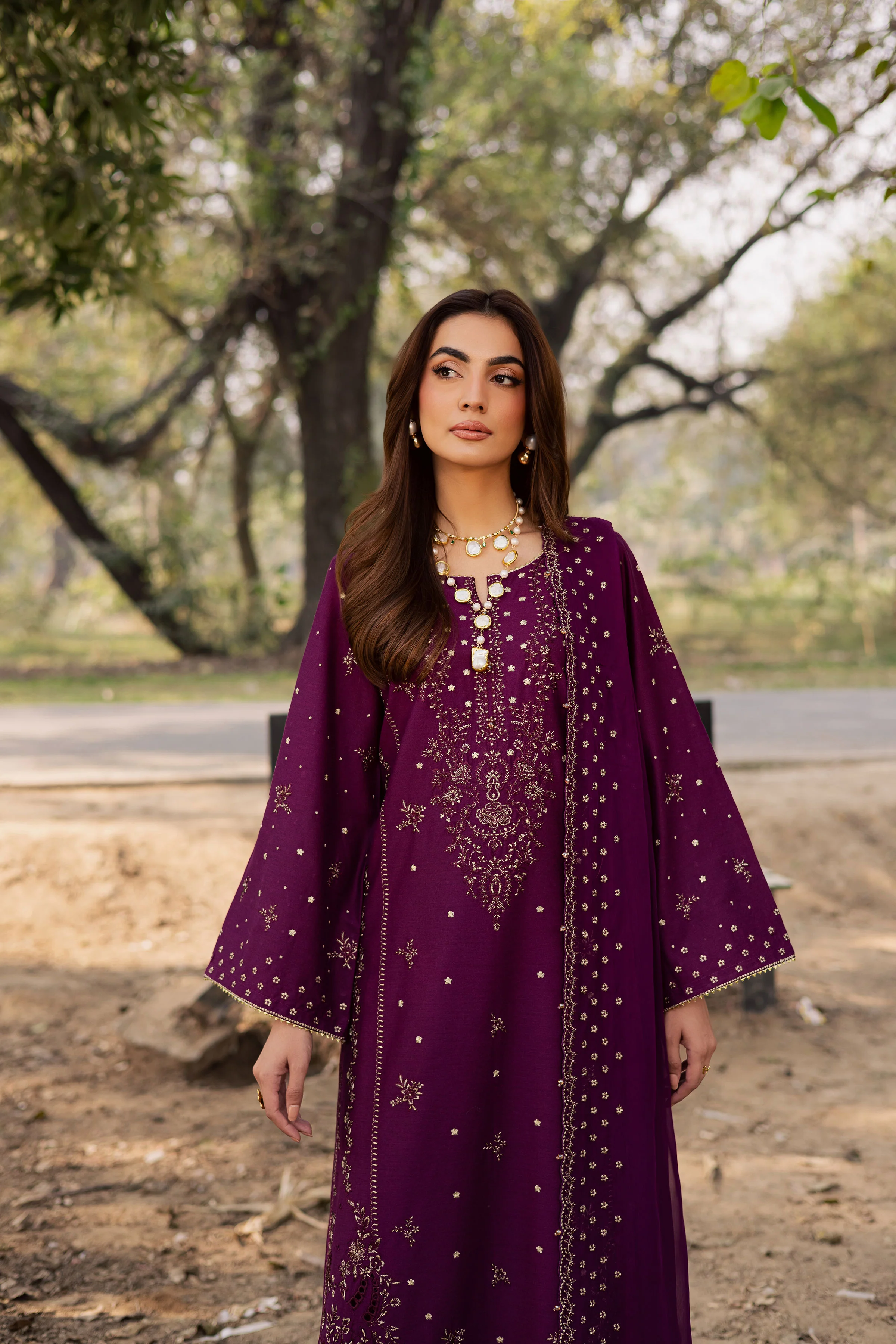Berlin 3Pc - Embroidered Khaddar Dress - Image 5