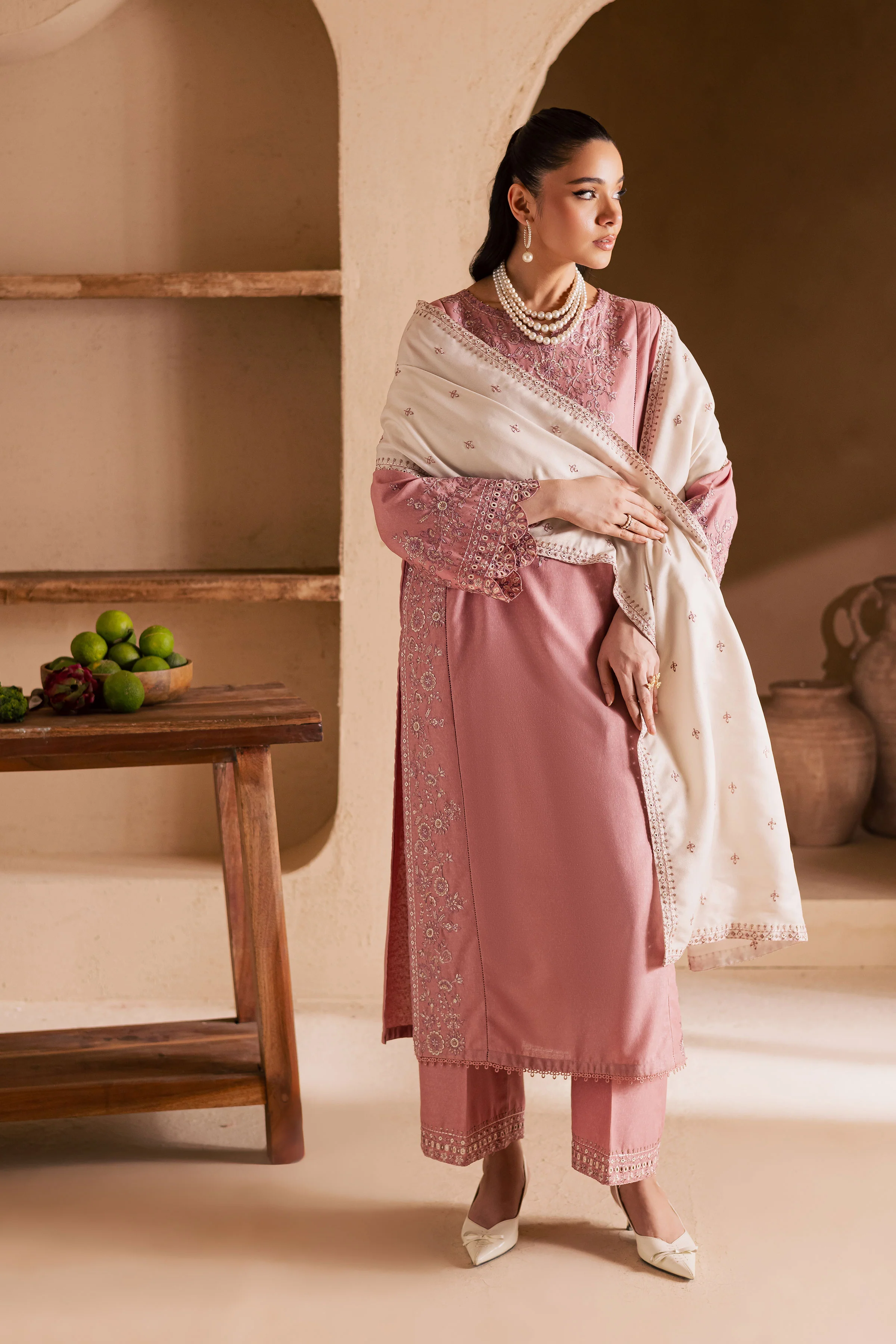 BirdSong 3Pc - Embroidered Khaddar Dress - Image 2