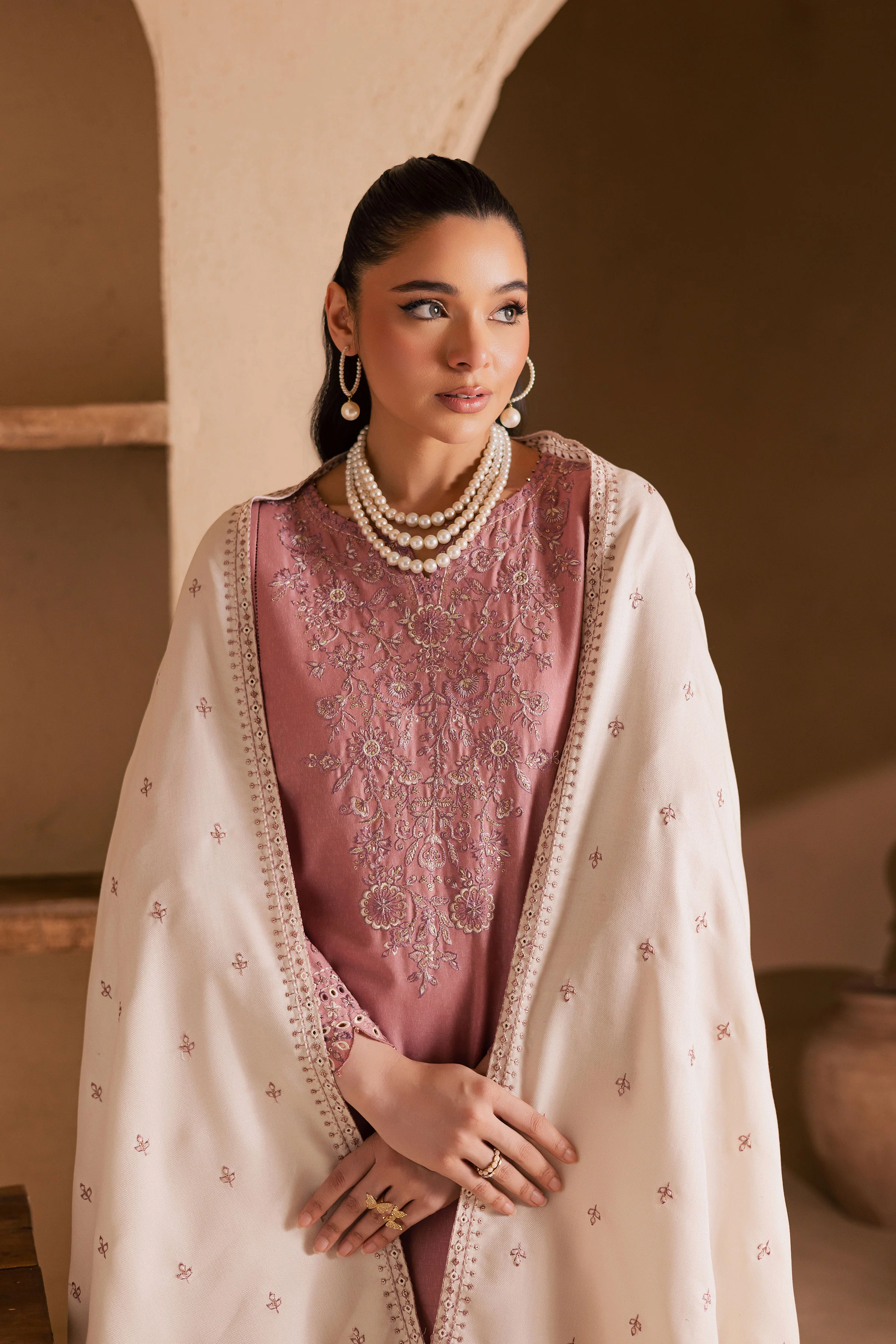 BirdSong 3Pc - Embroidered Khaddar Dress - Image 3