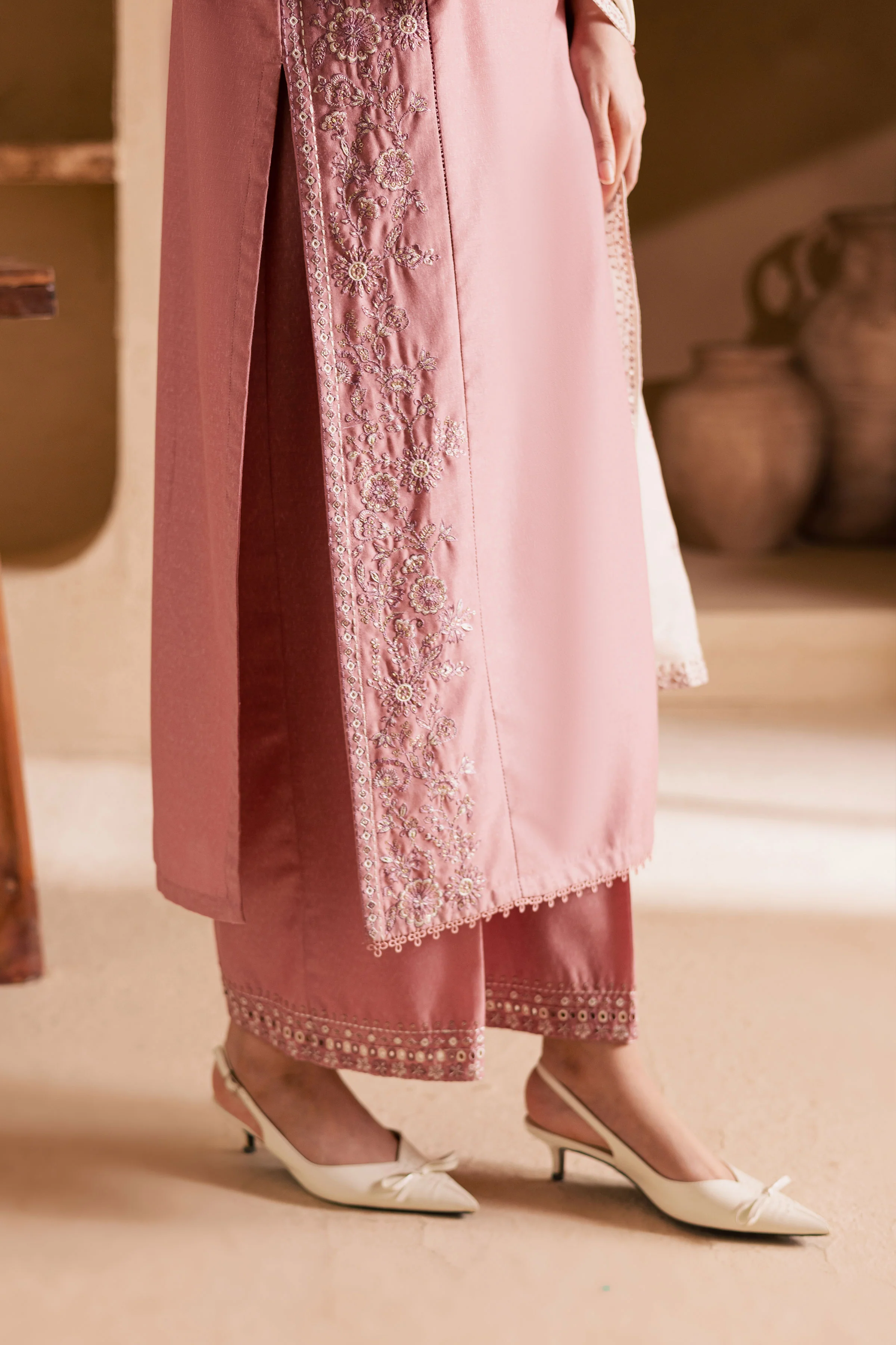 BirdSong 3Pc - Embroidered Khaddar Dress - Image 6