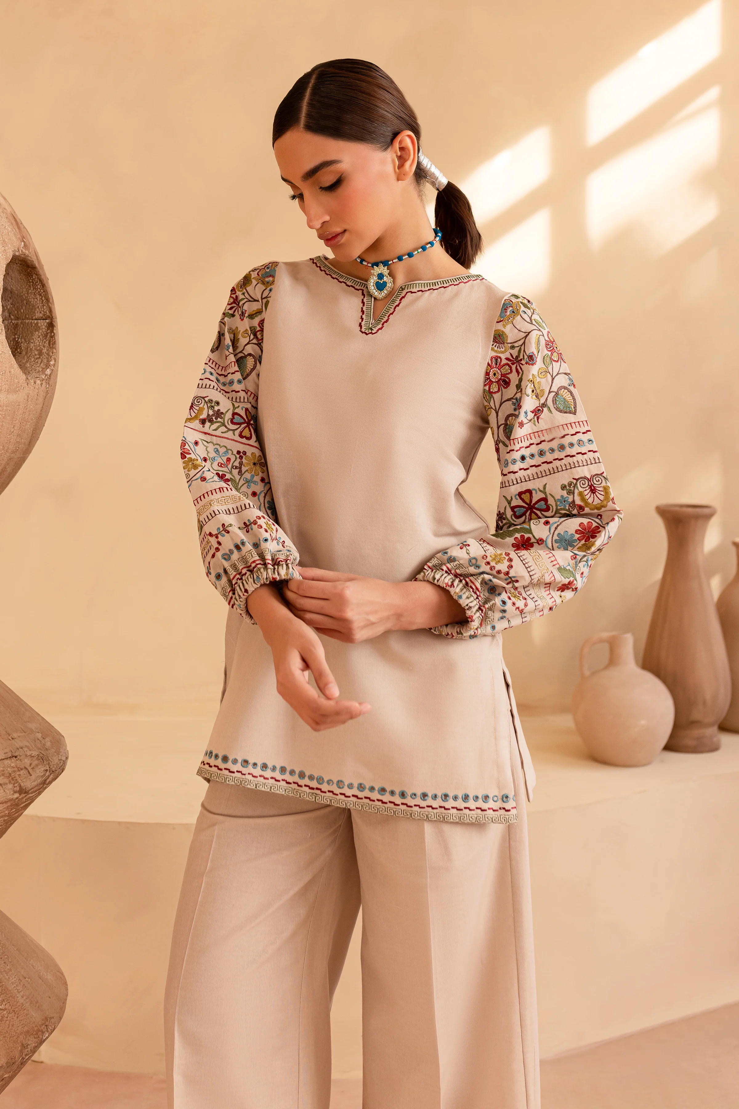 Biscotti Bliss - 2Pc Embroidered Khaddar Dress - Image 3