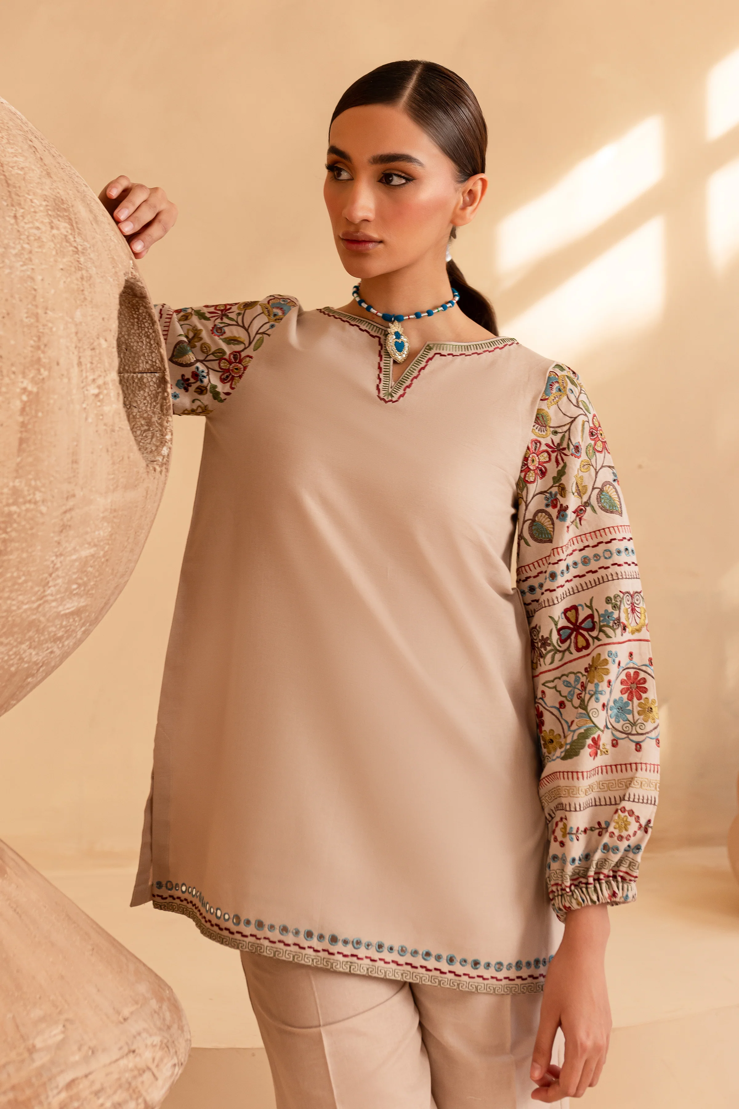Biscotti Bliss - 2Pc Embroidered Khaddar Dress - Image 5