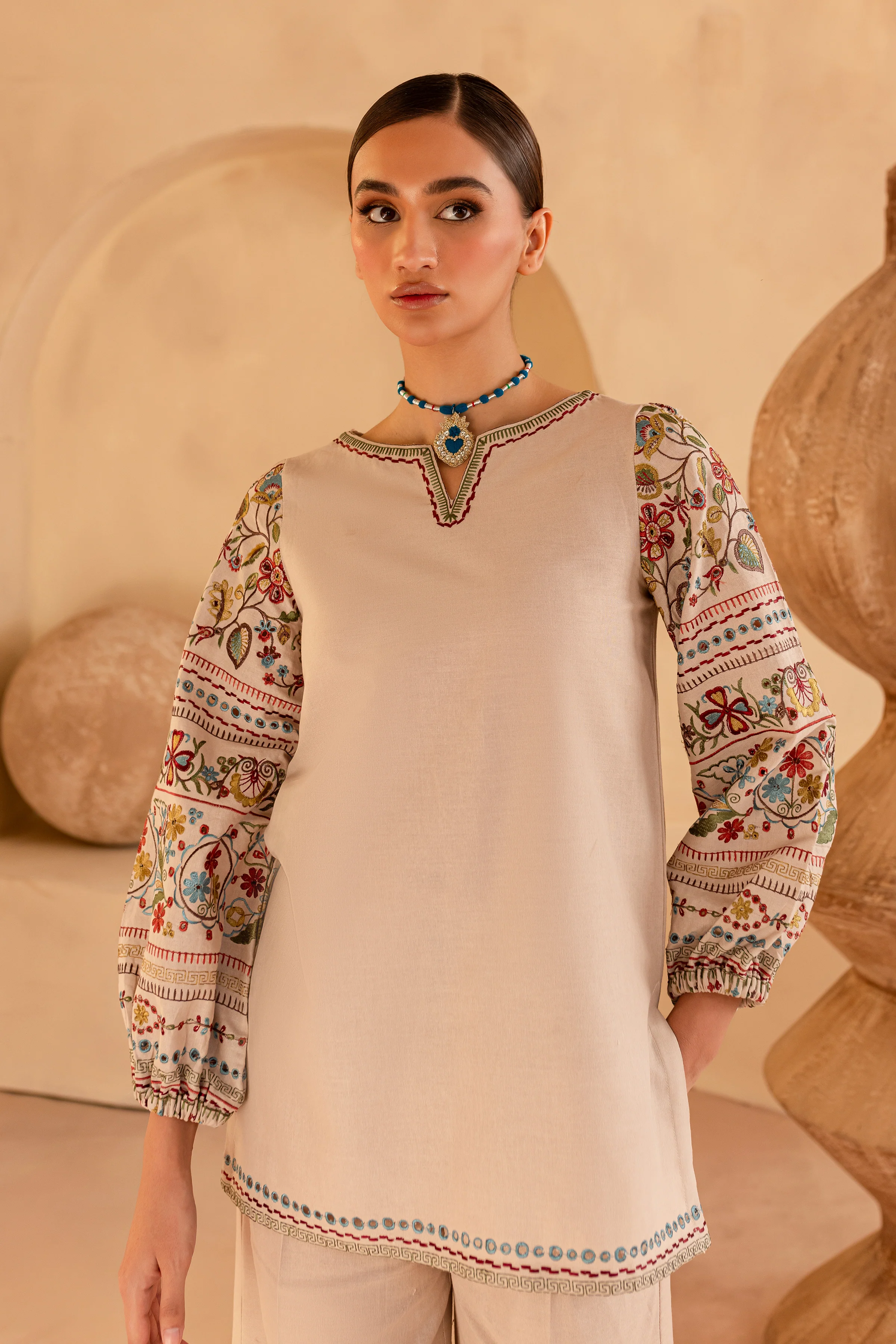 Biscotti Bliss - 2Pc Embroidered Khaddar Dress - Image 8