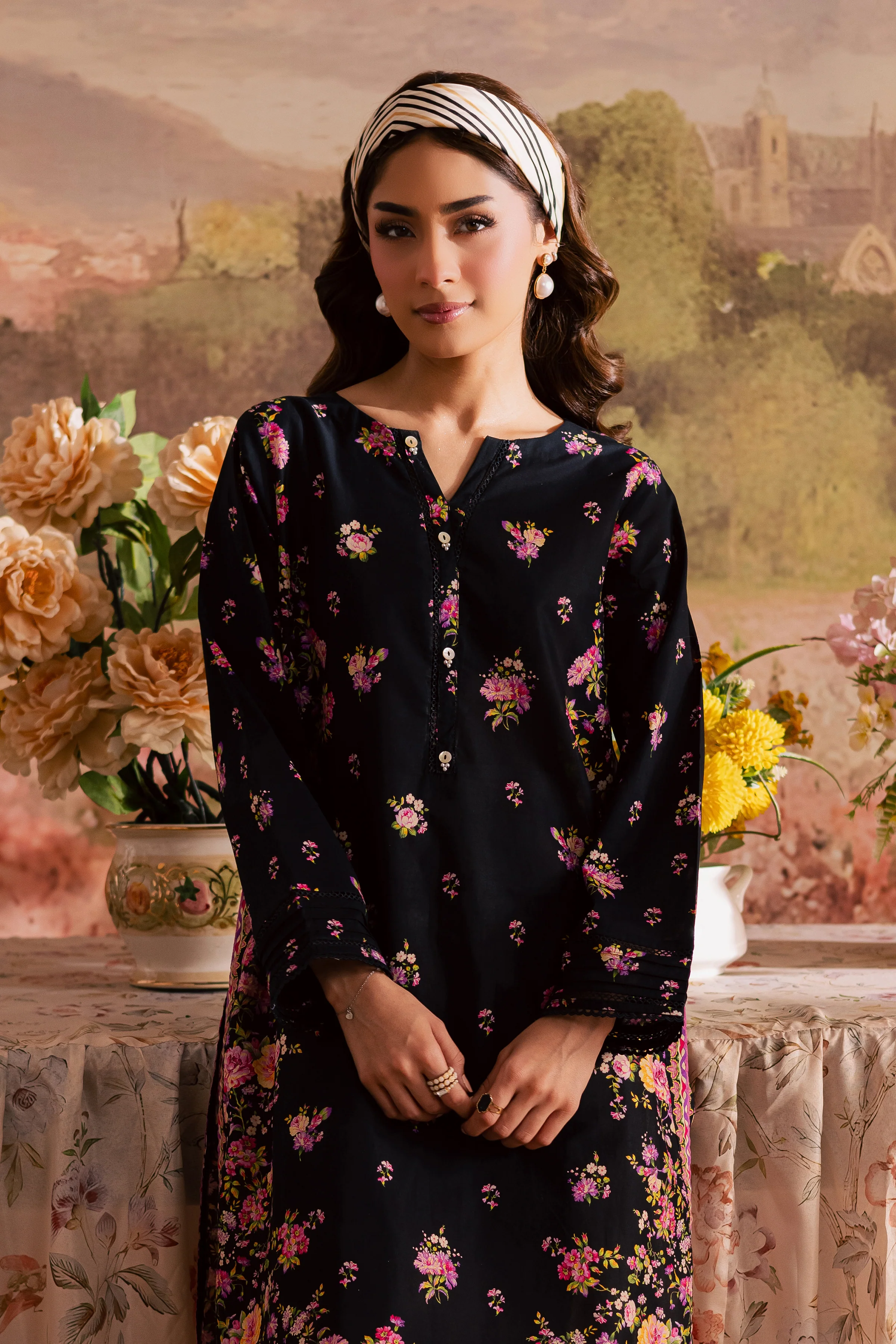 Black Beauty 2Pc - Printed Lawn Dress - Image 2
