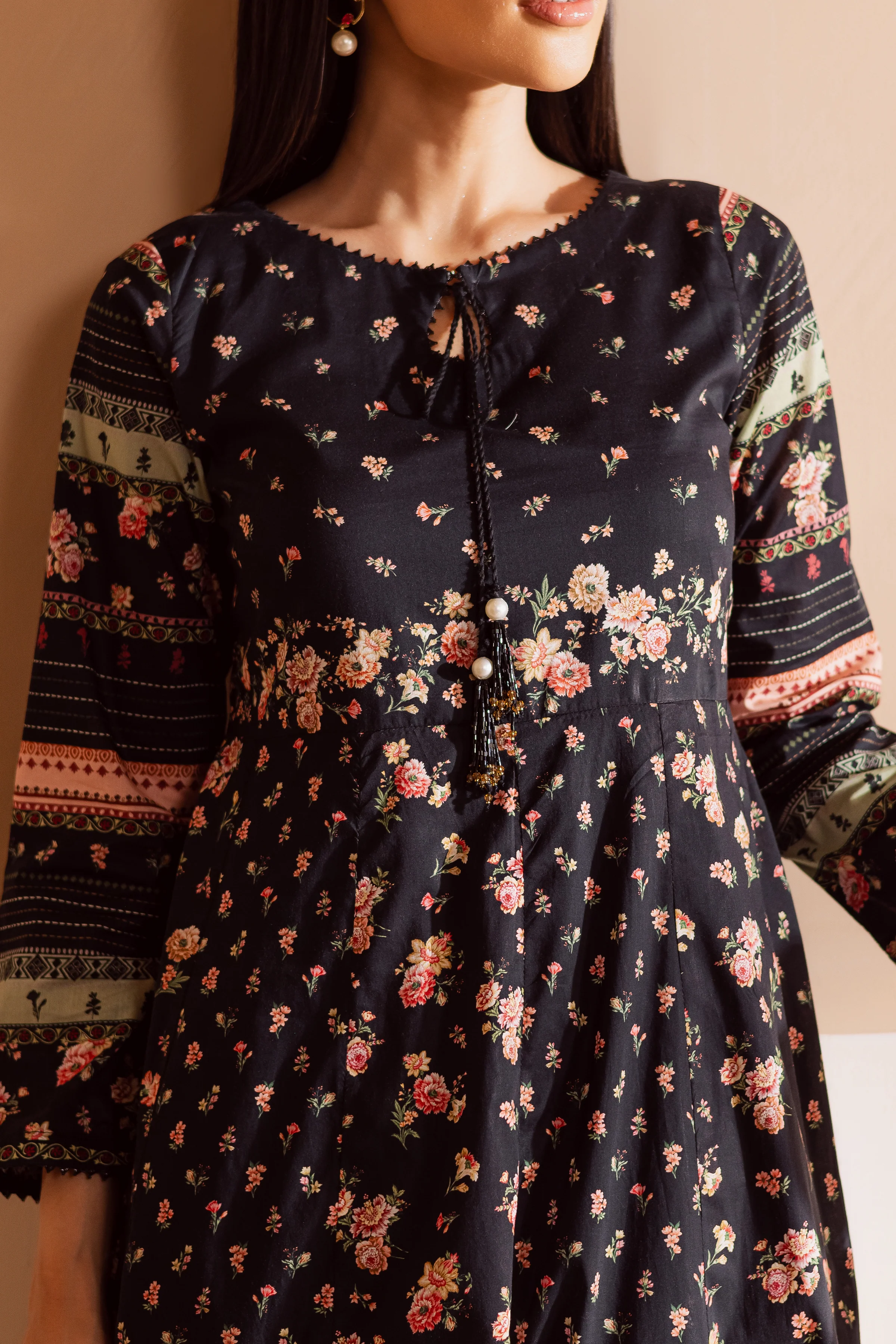 Black Bella 2Pc - Printed Lawn Dress - Image 6