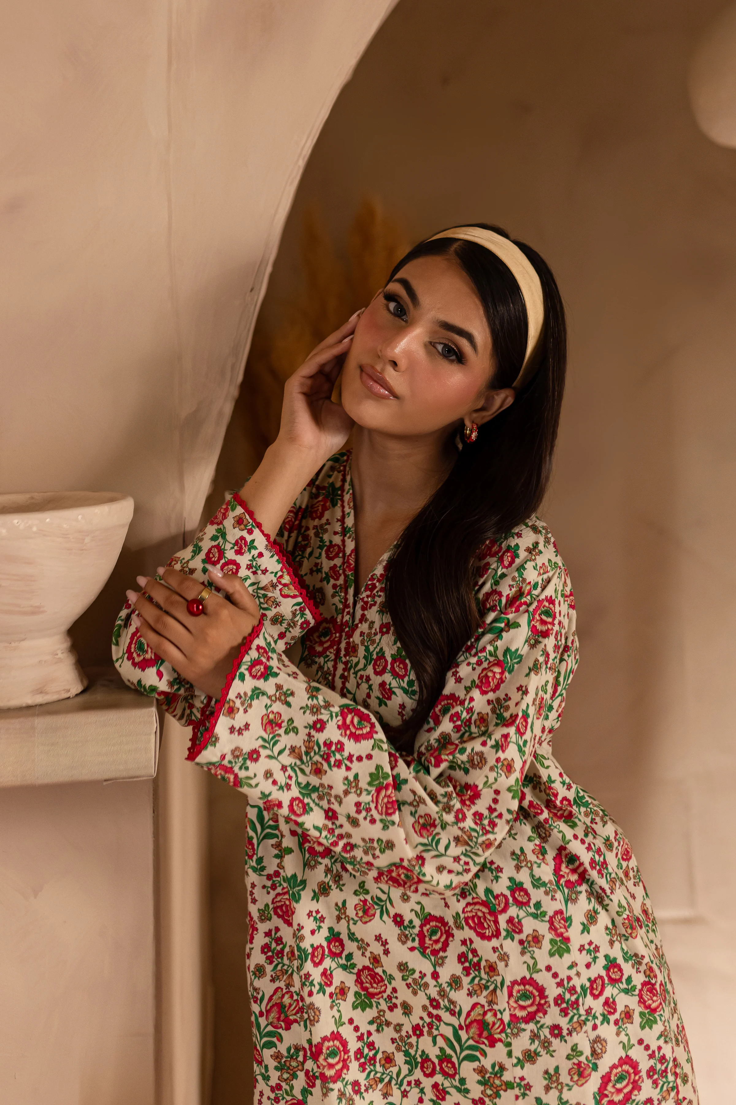 Blake 2Pc - Printed Khaddar Dress - Image 2