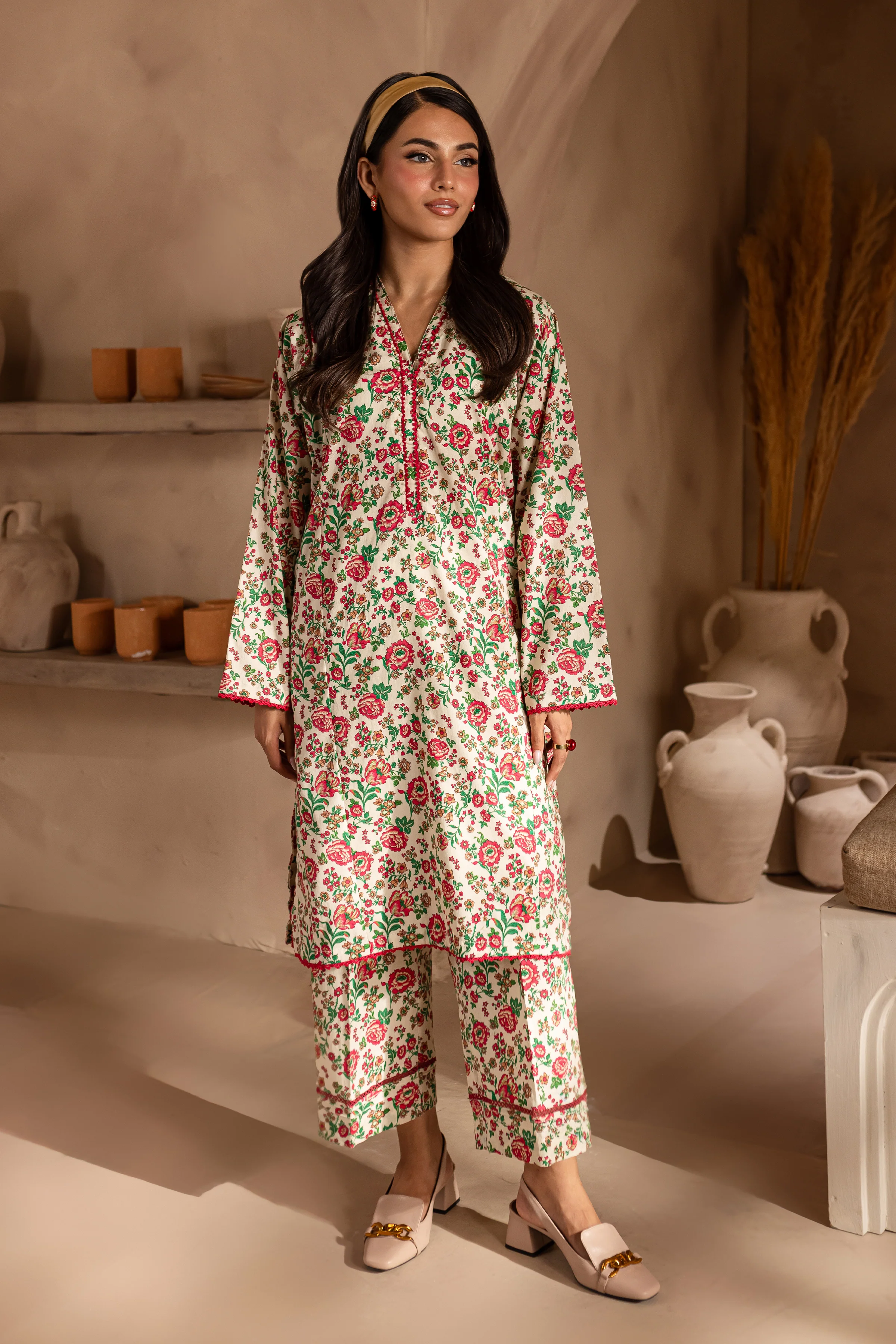 Blake 2Pc - Printed Khaddar Dress - Image 4