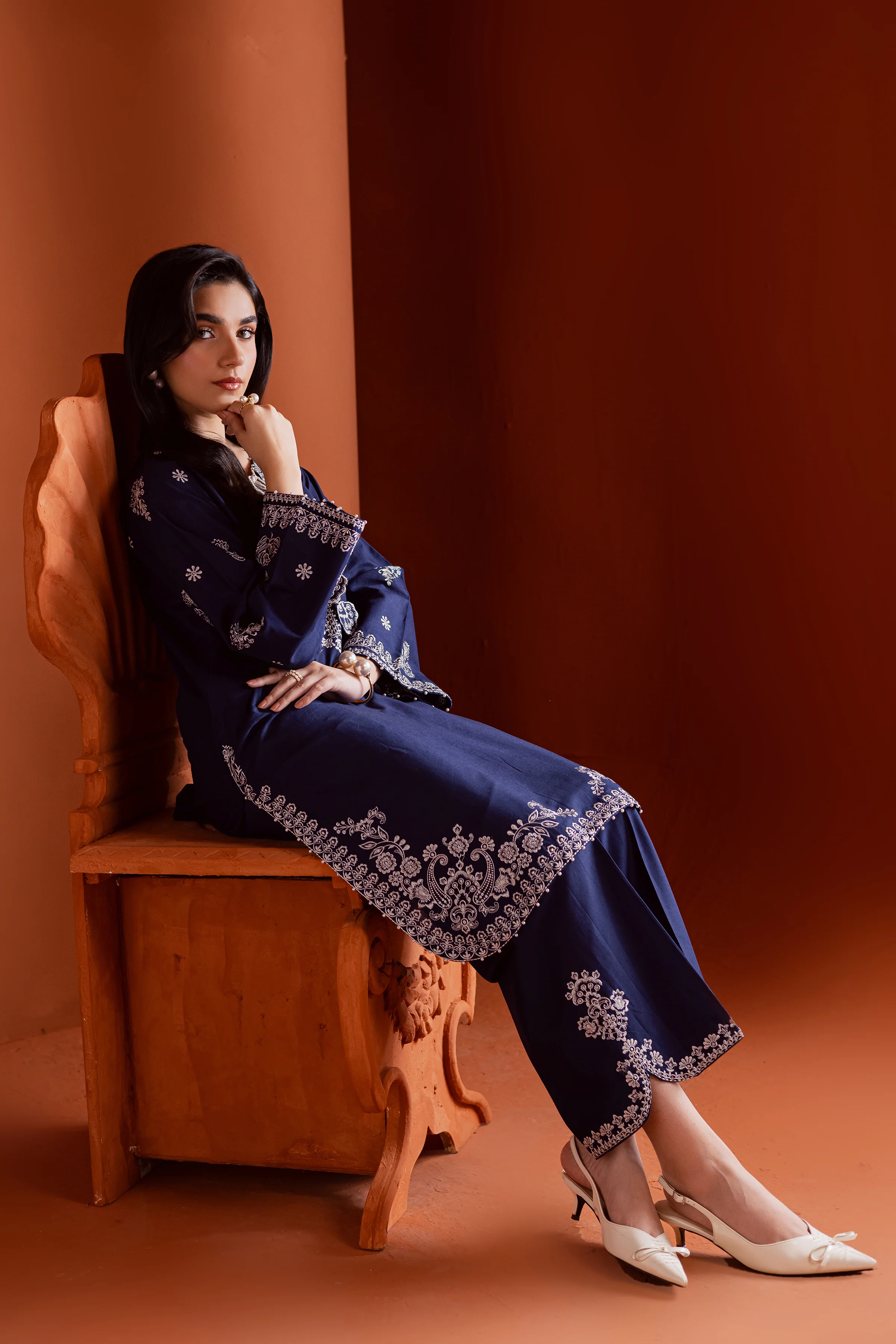 Bloomy 2Pc - Embroidered Khaddar Dress - Image 4