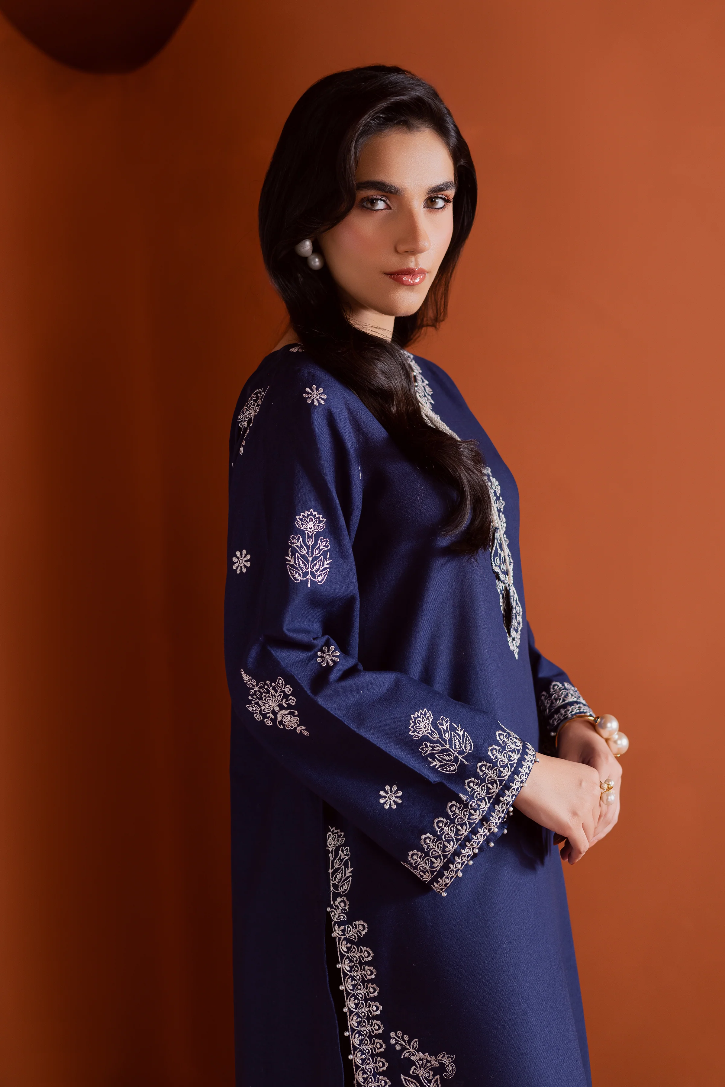 Bloomy 2Pc - Embroidered Khaddar Dress - Image 5