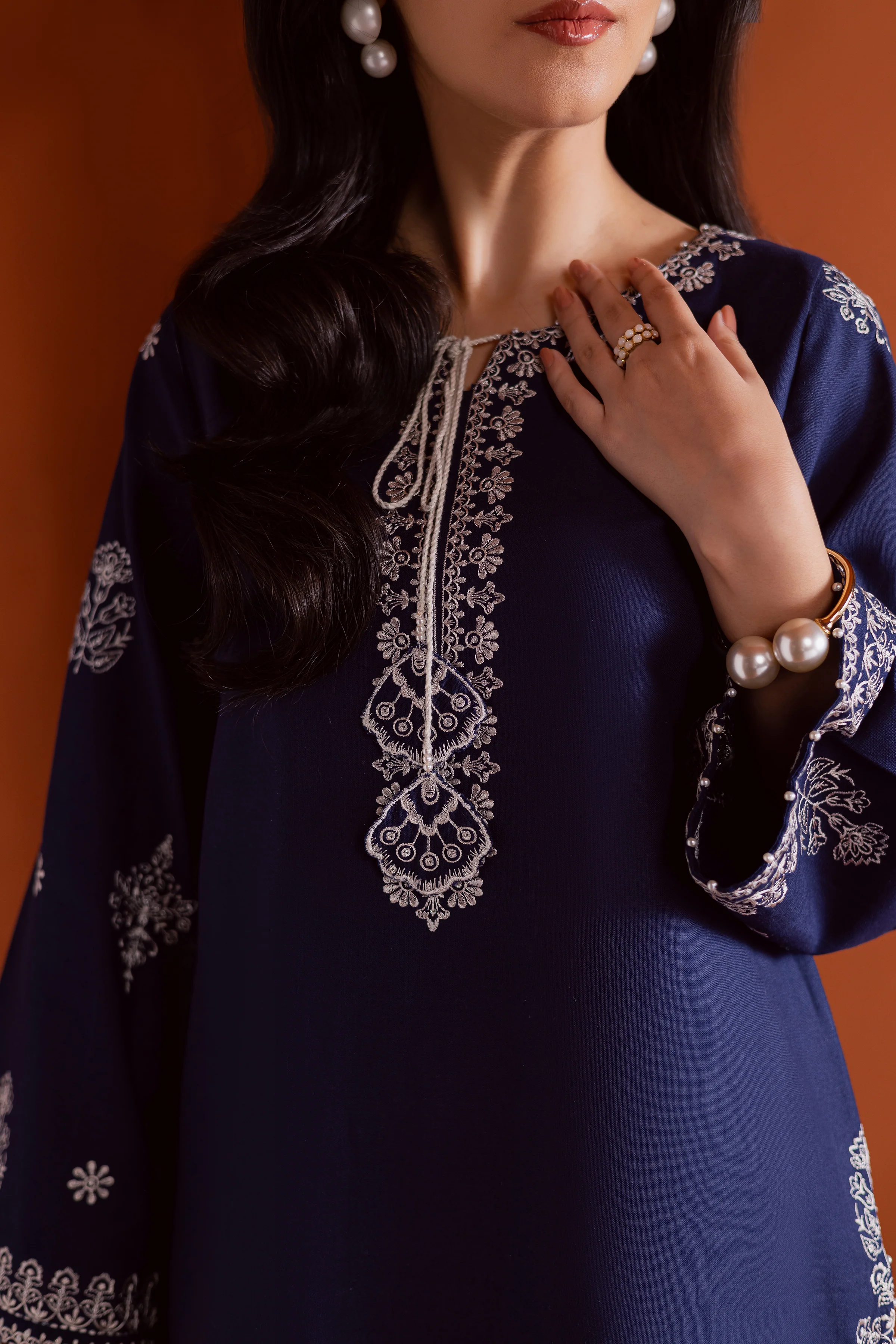 Bloomy 2Pc - Embroidered Khaddar Dress - Image 6