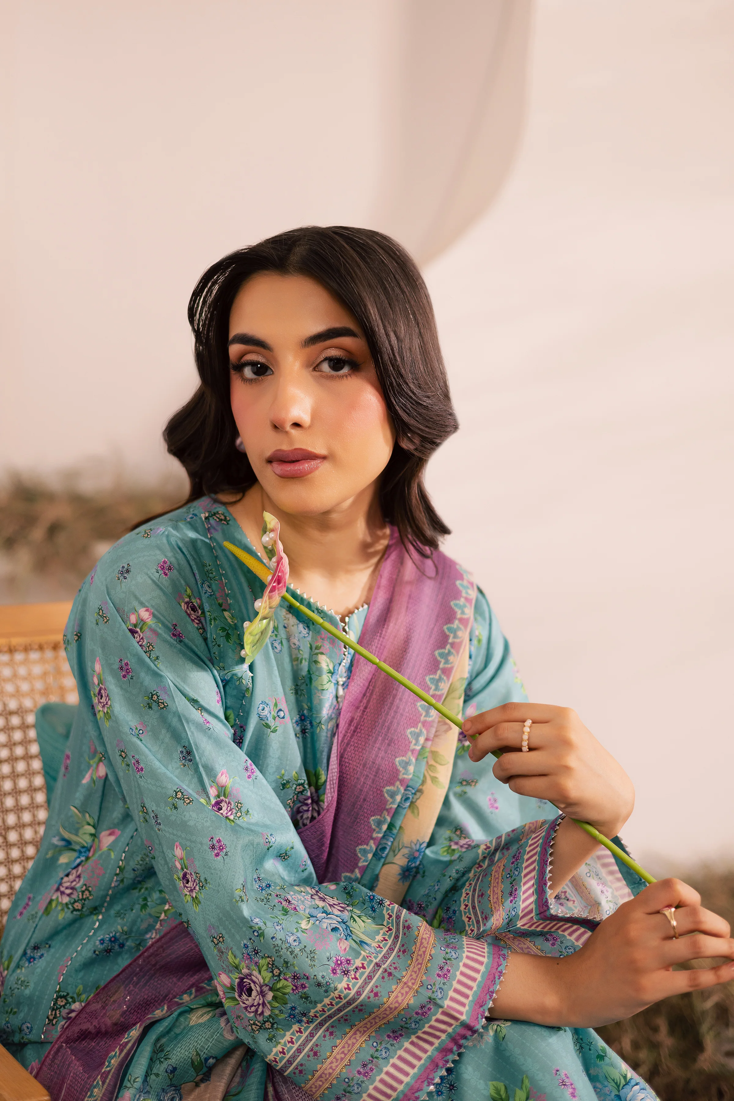 Blue Alcea 3Pc - Printed Lawn Dress - Image 8