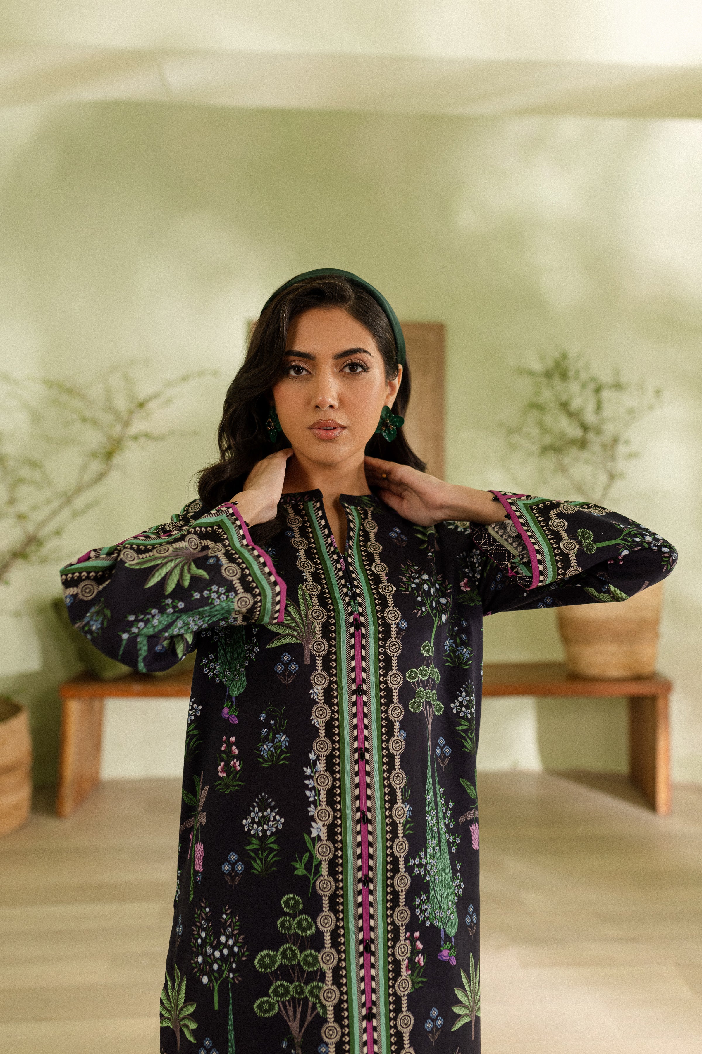 Blue Cypress 2Pc - Printed Khaddar Dress - Image 3