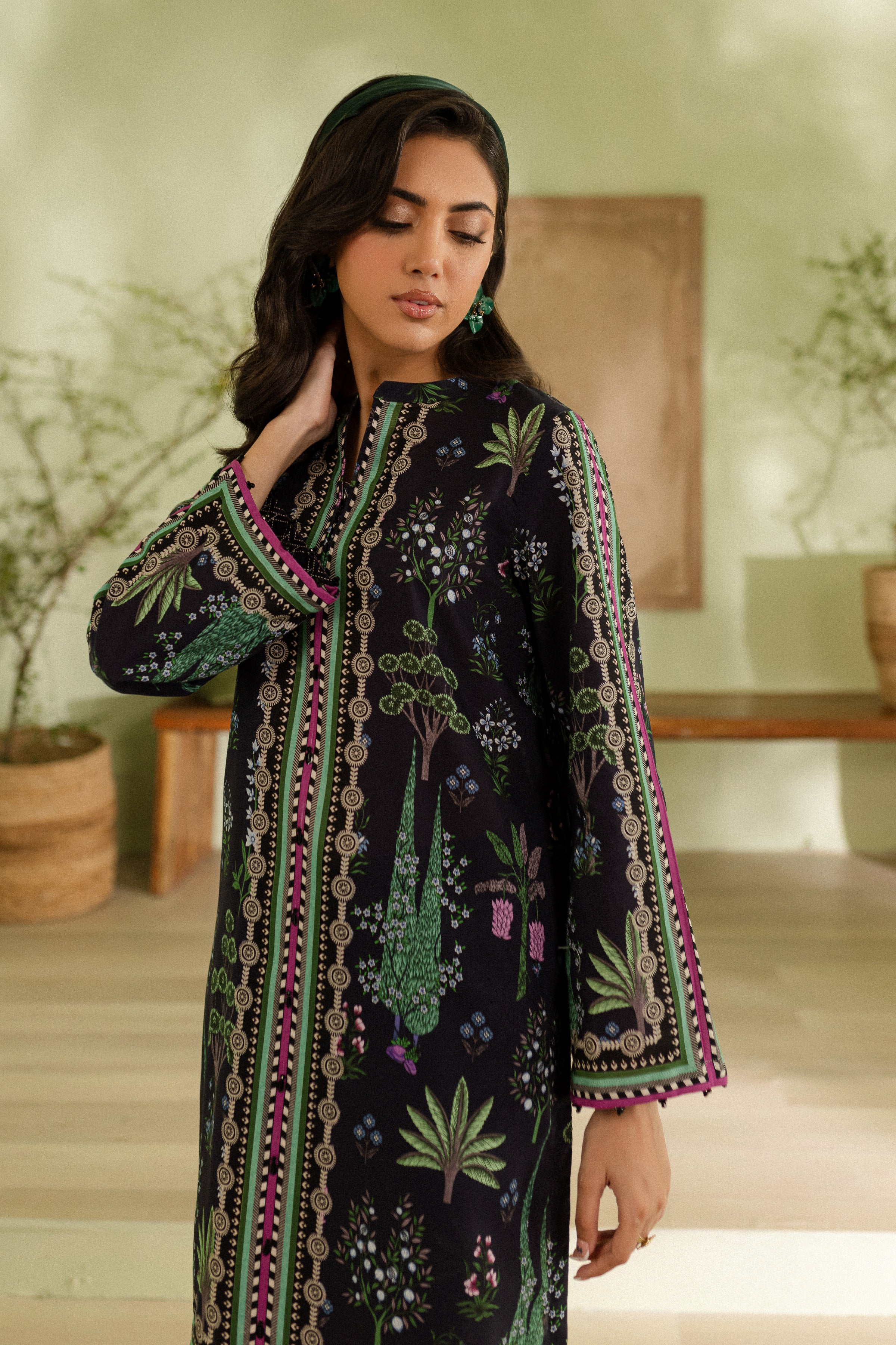 Blue Cypress 2Pc - Printed Khaddar Dress - Image 6