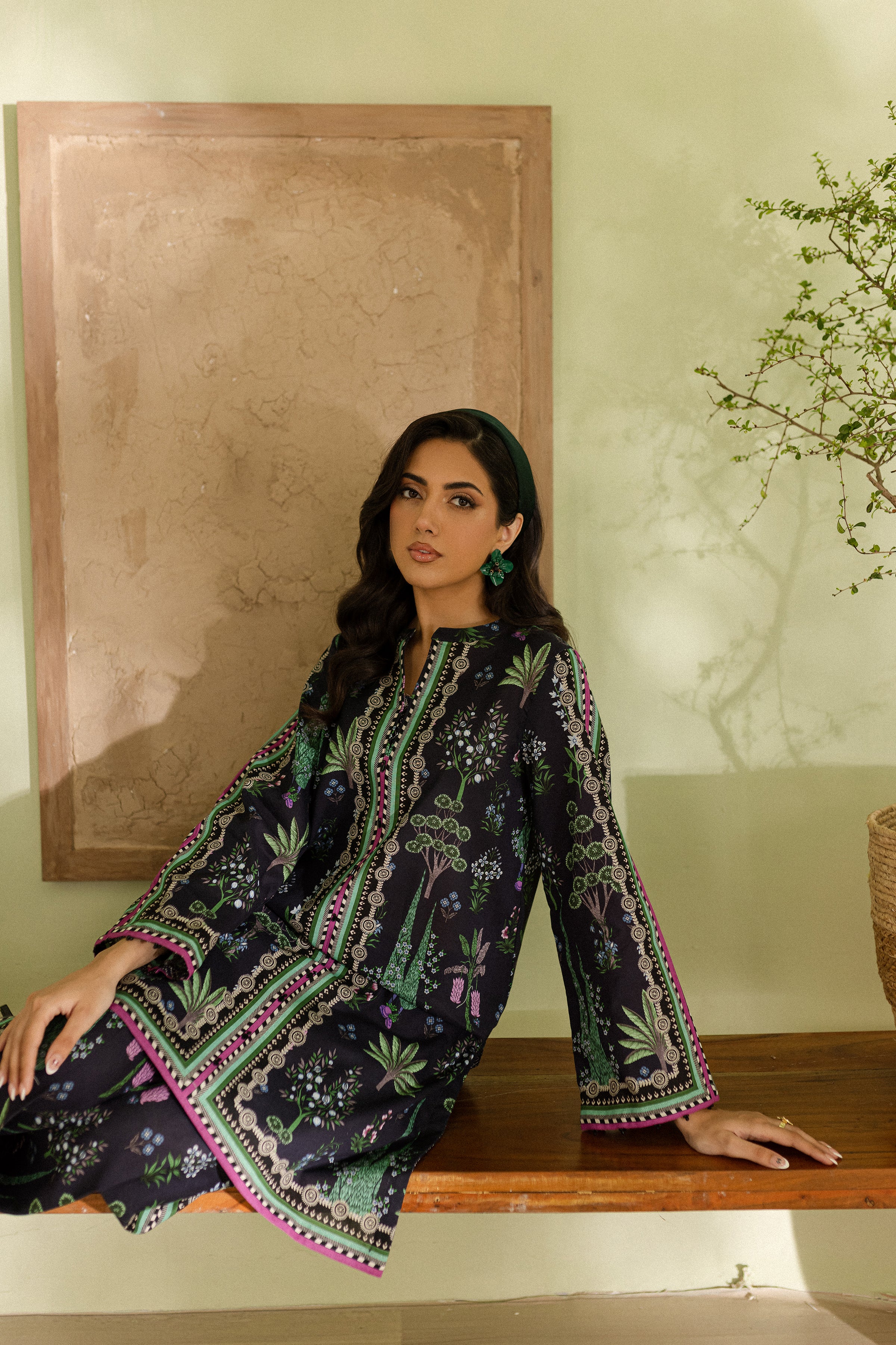 Blue Cypress 2Pc - Printed Khaddar Dress - Image 8