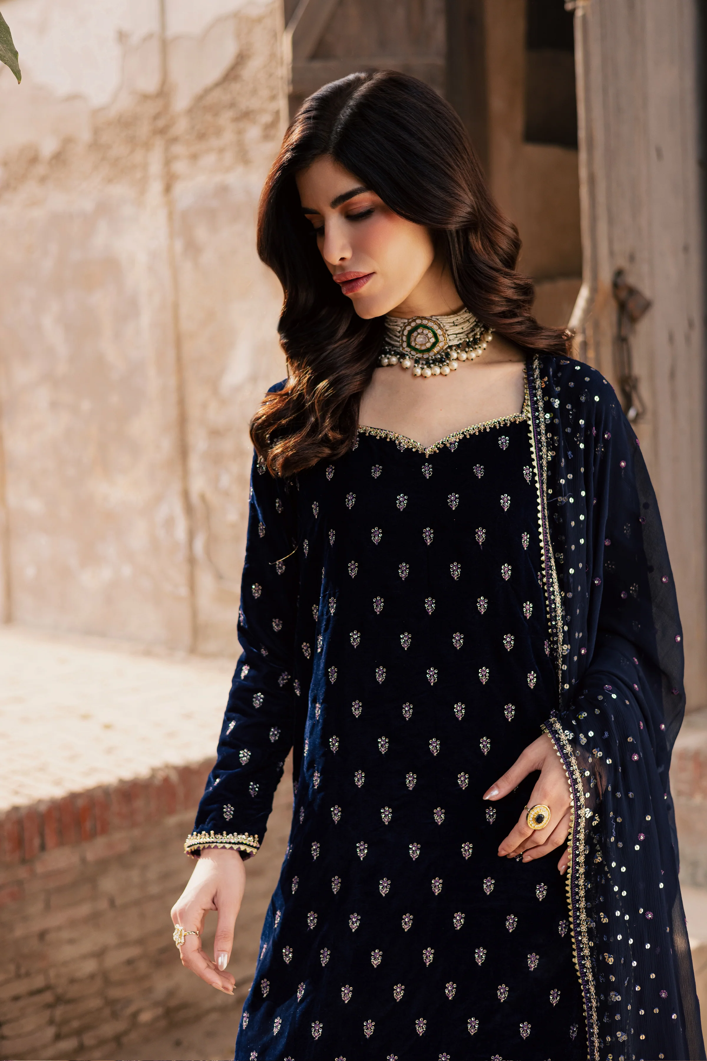 Blue Haze 3Pc - Festive Velvet Pret - Image 3