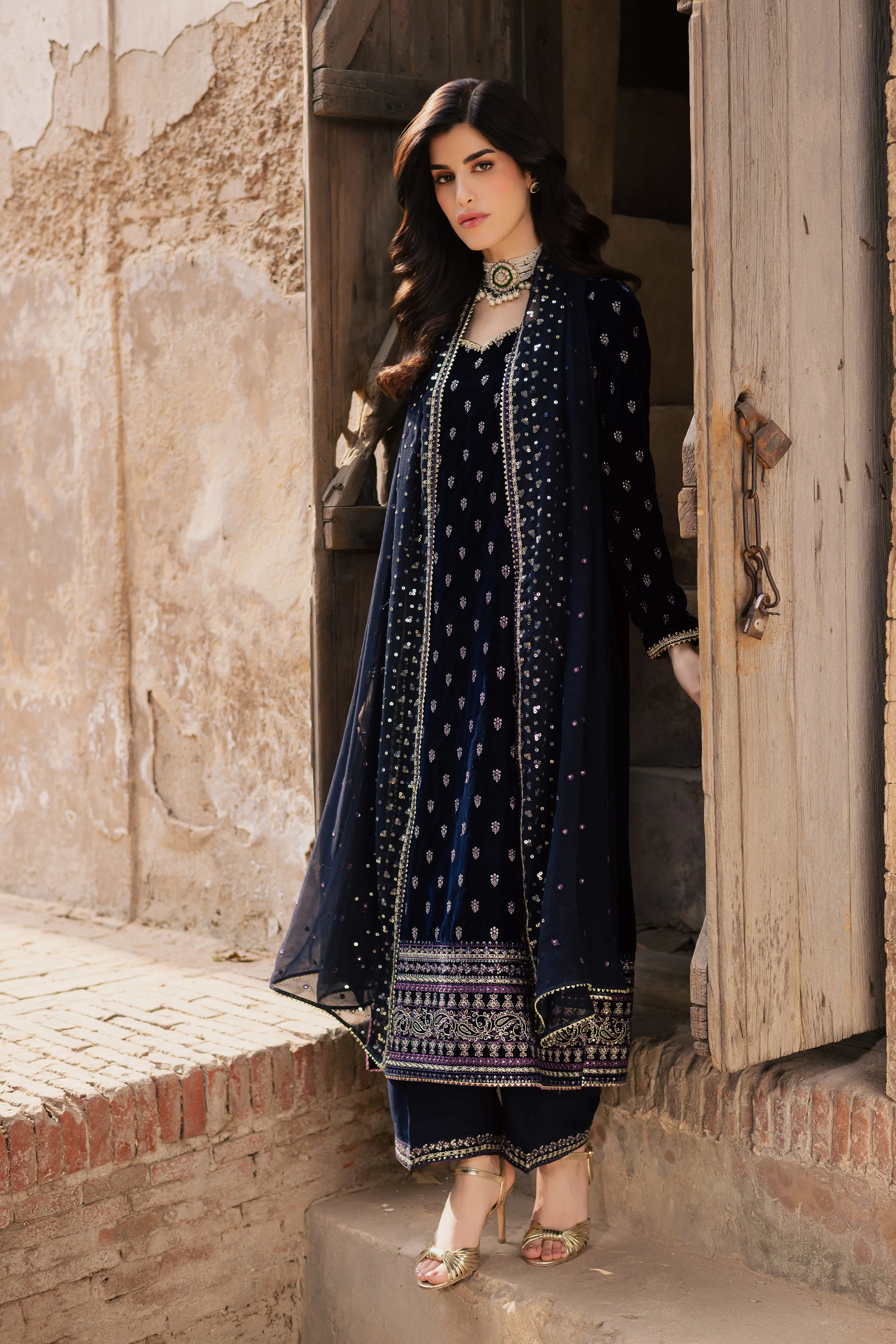 Blue Haze 3Pc - Festive Velvet Pret - Image 4