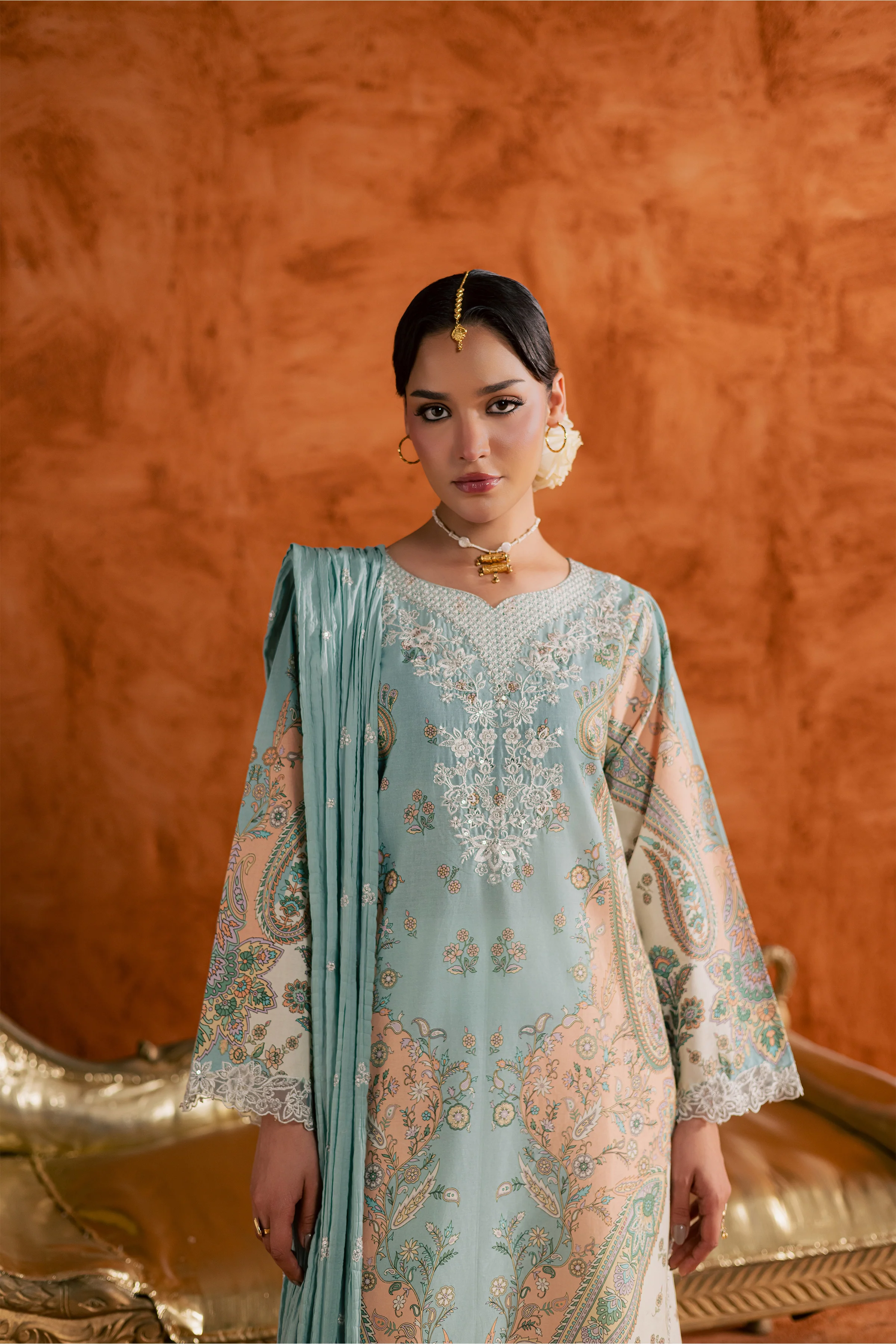 Blue Olaf 3Pc - Printed Lawn Dress - Image 2