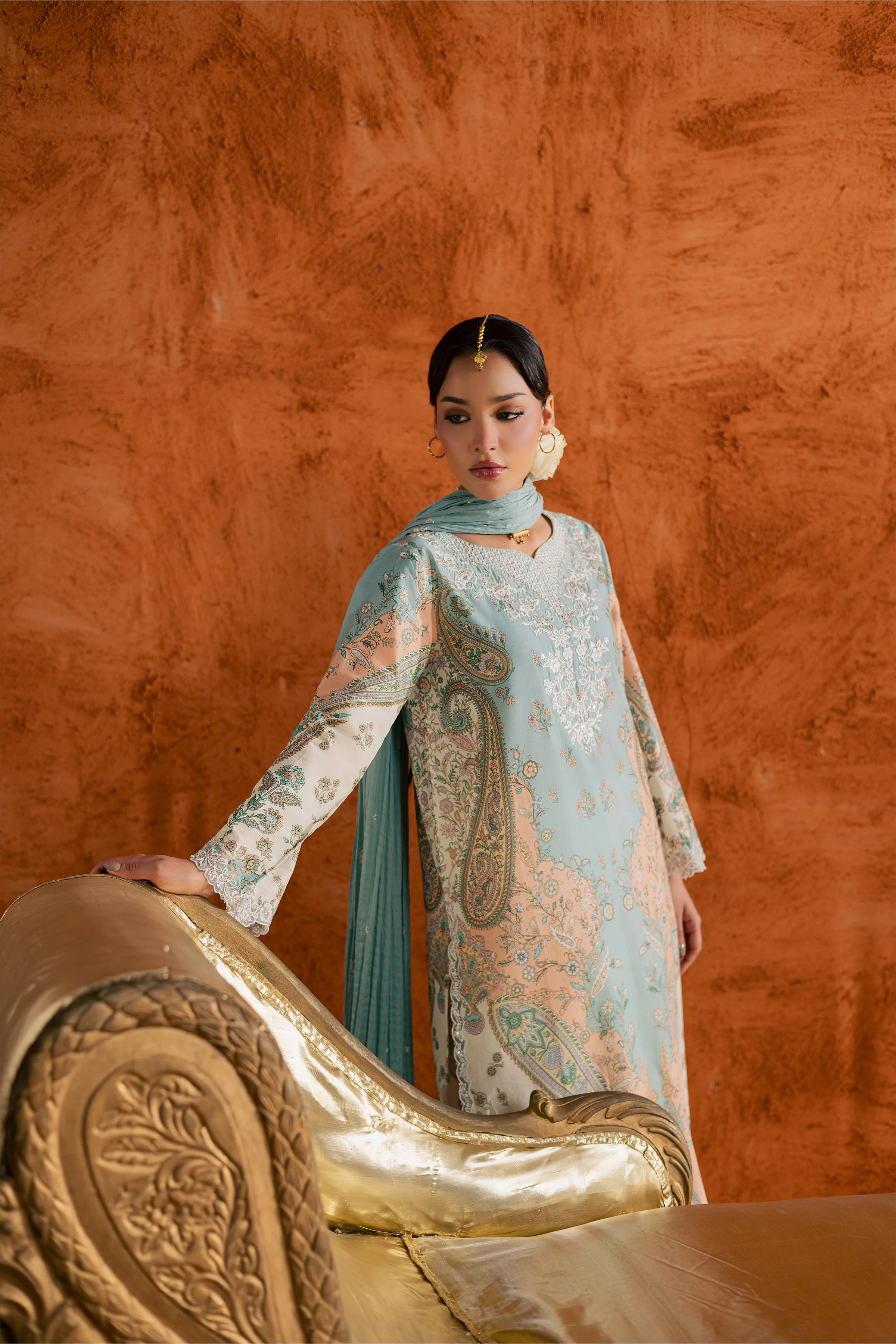 Blue Olaf 3Pc - Printed Lawn Dress - Image 3
