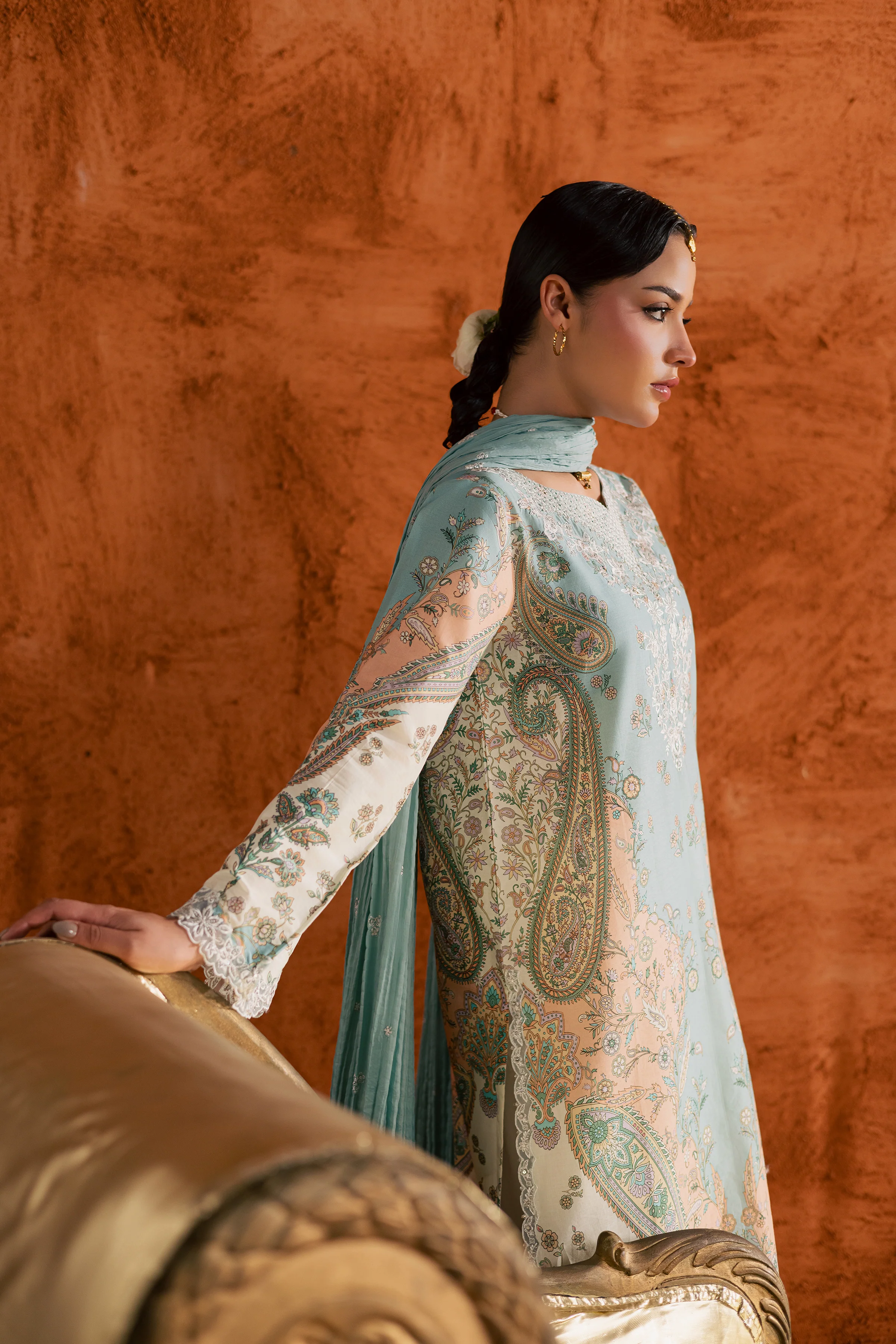 Blue Olaf 3Pc - Printed Lawn Dress - Image 8