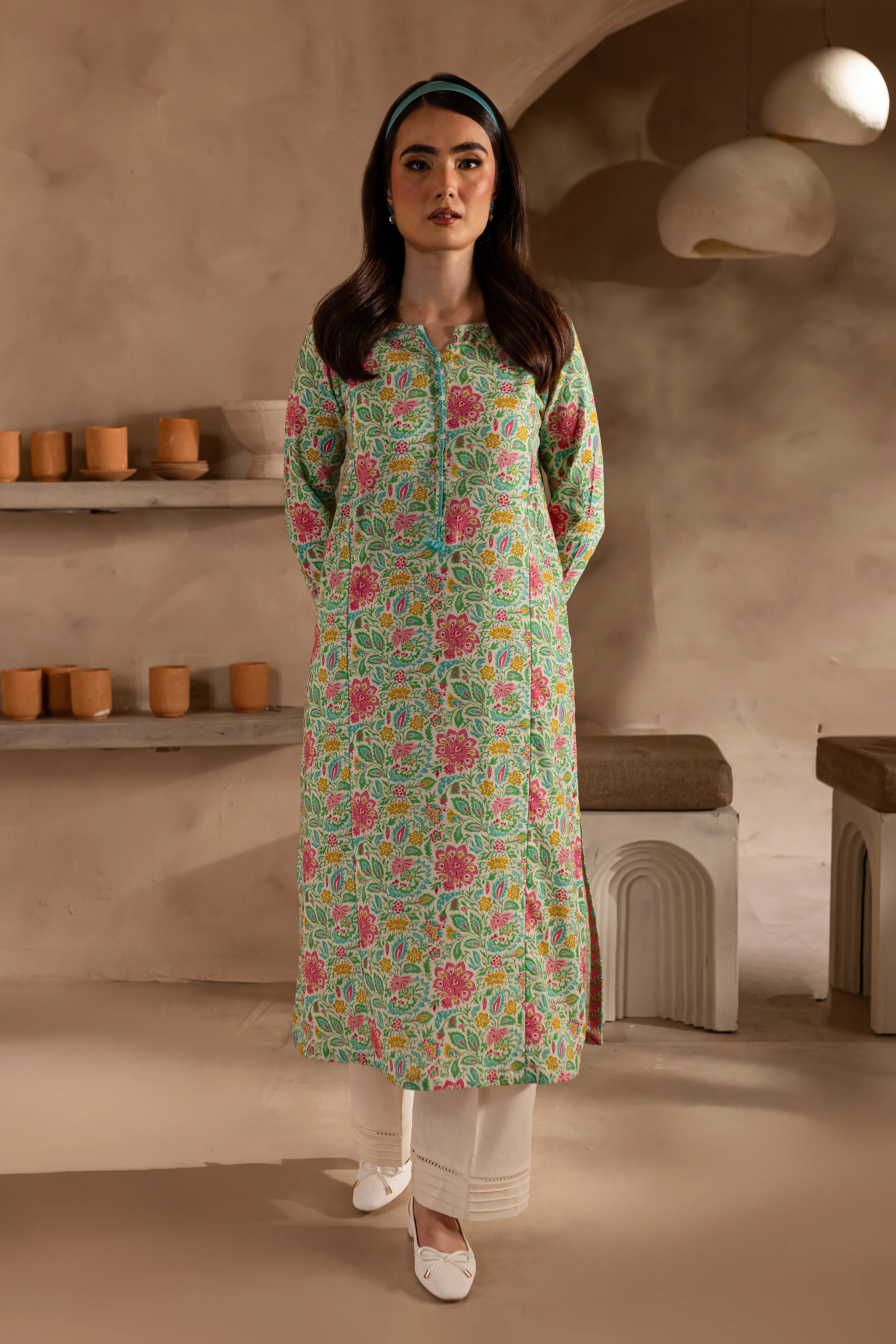 Blue Pearl 2Pc - Printed Khaddar Dress - Image 4