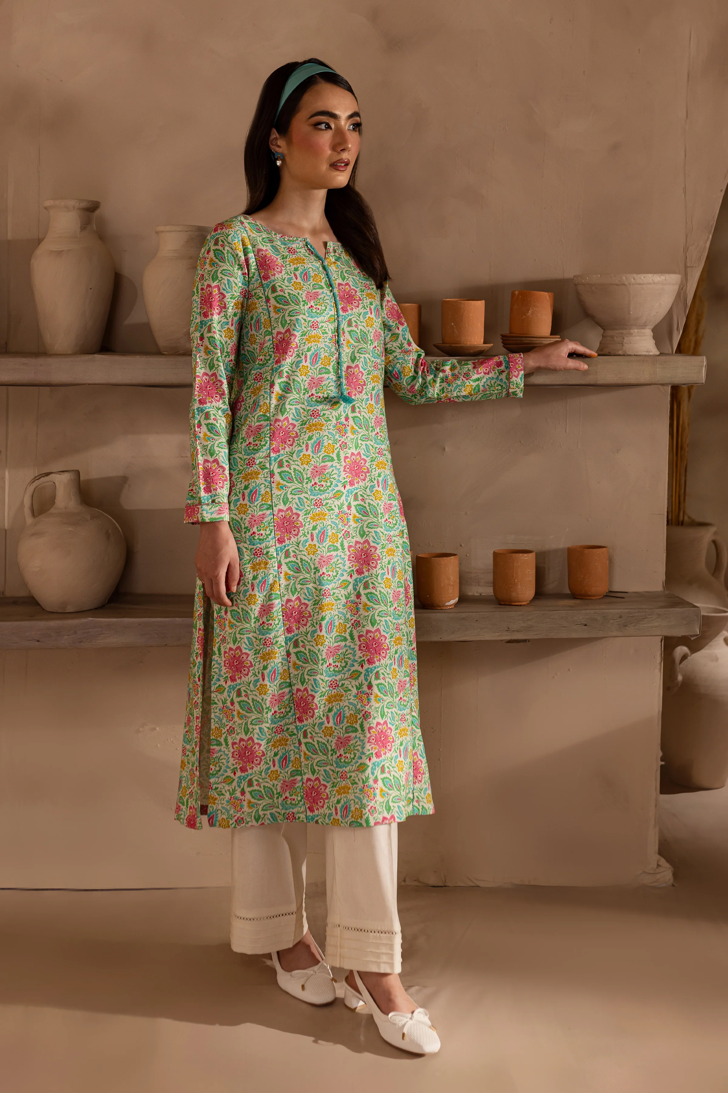 Blue Pearl 2Pc - Printed Khaddar Dress - Image 5