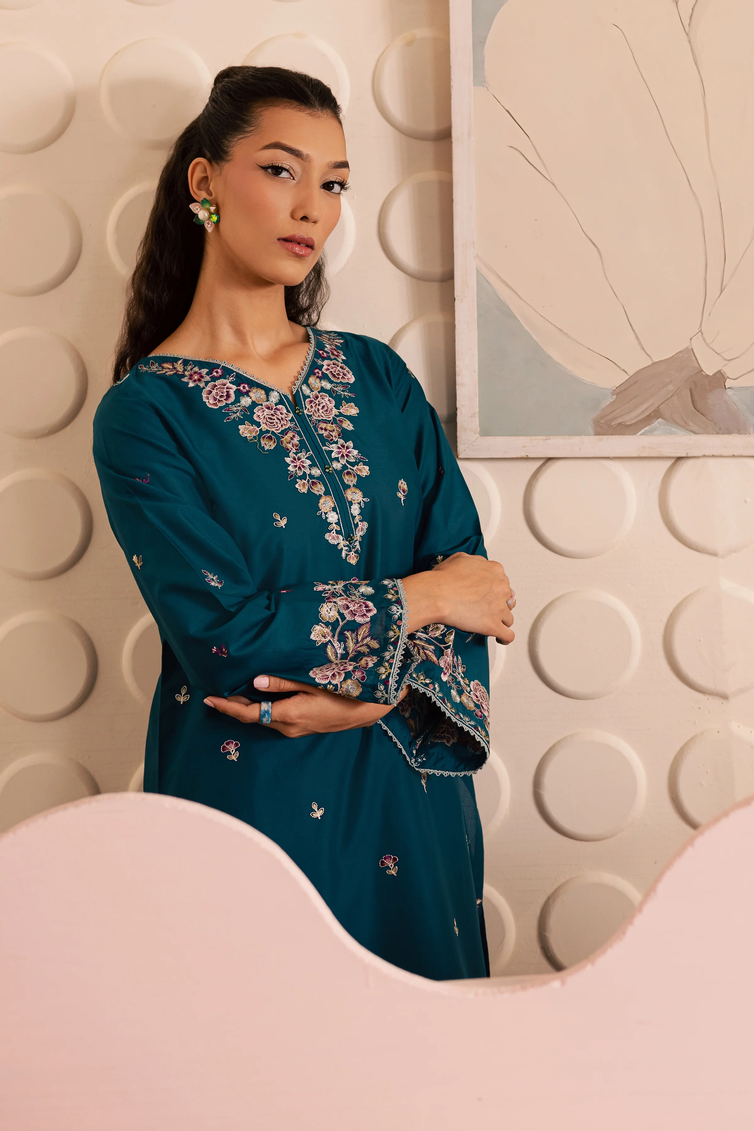 Blue Rose 2Pc - Embroidered Lawn Pret - Image 2