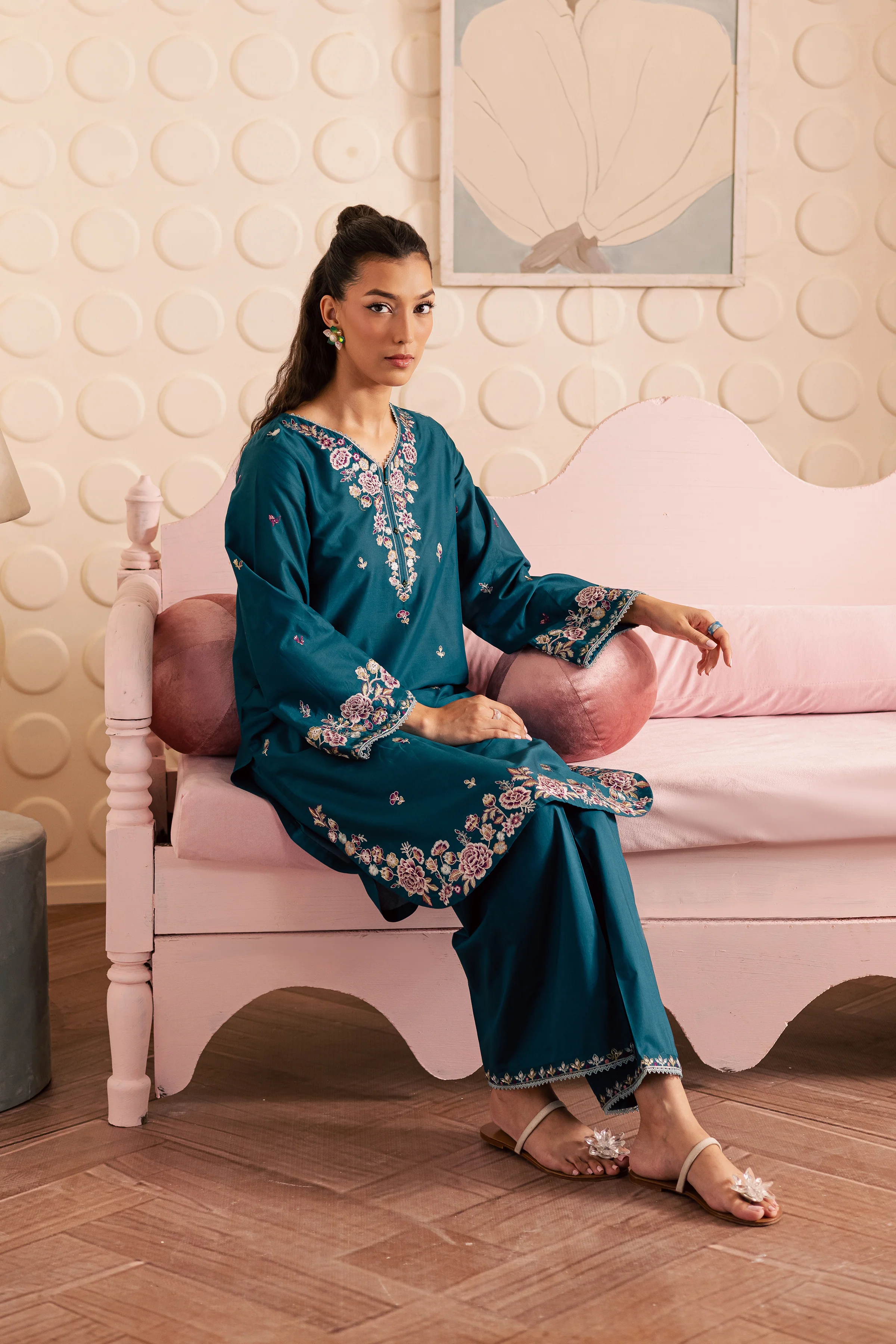 Blue Rose 2Pc - Embroidered Lawn Pret - Image 4