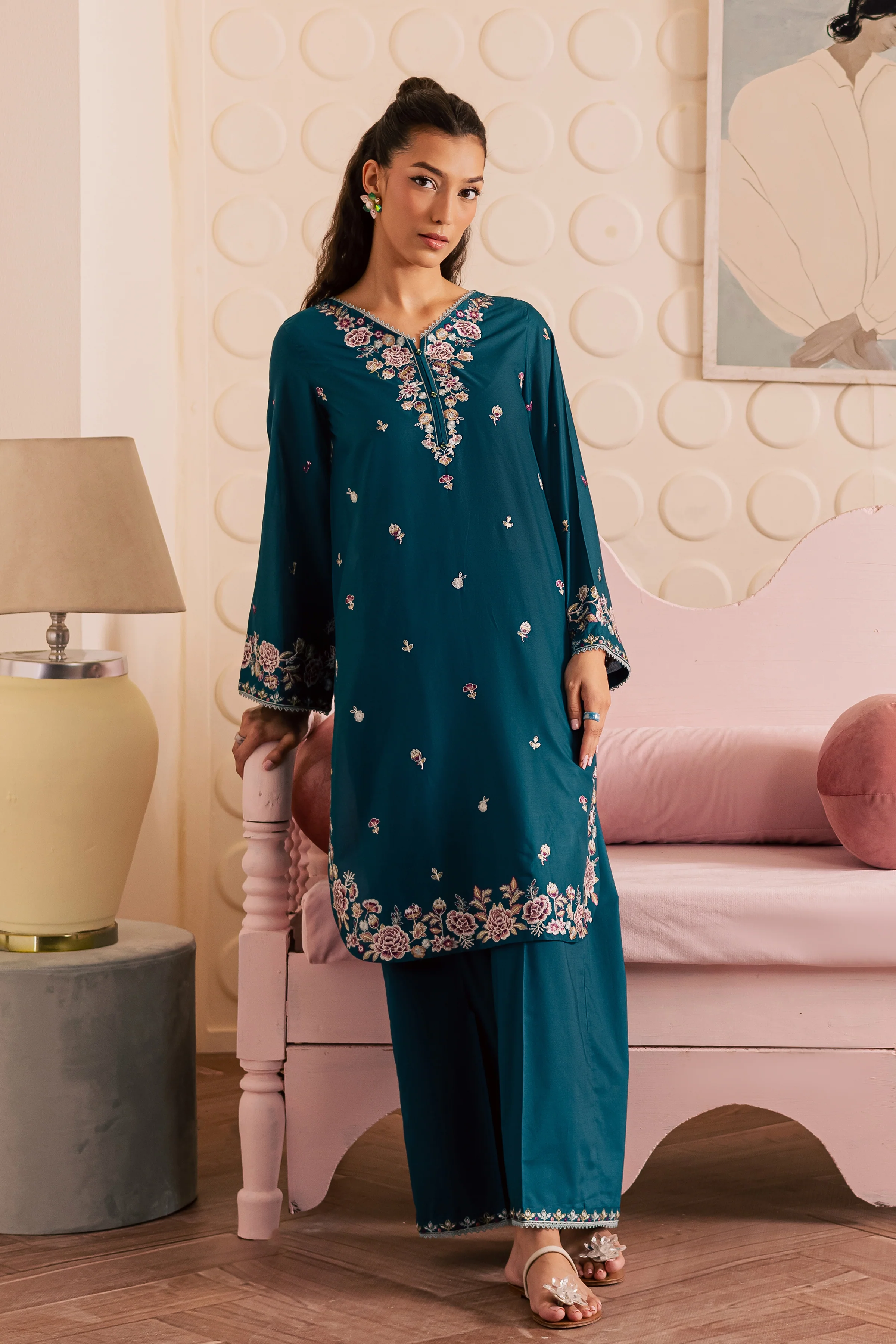 Blue Rose 2Pc - Embroidered Lawn Pret - Image 5