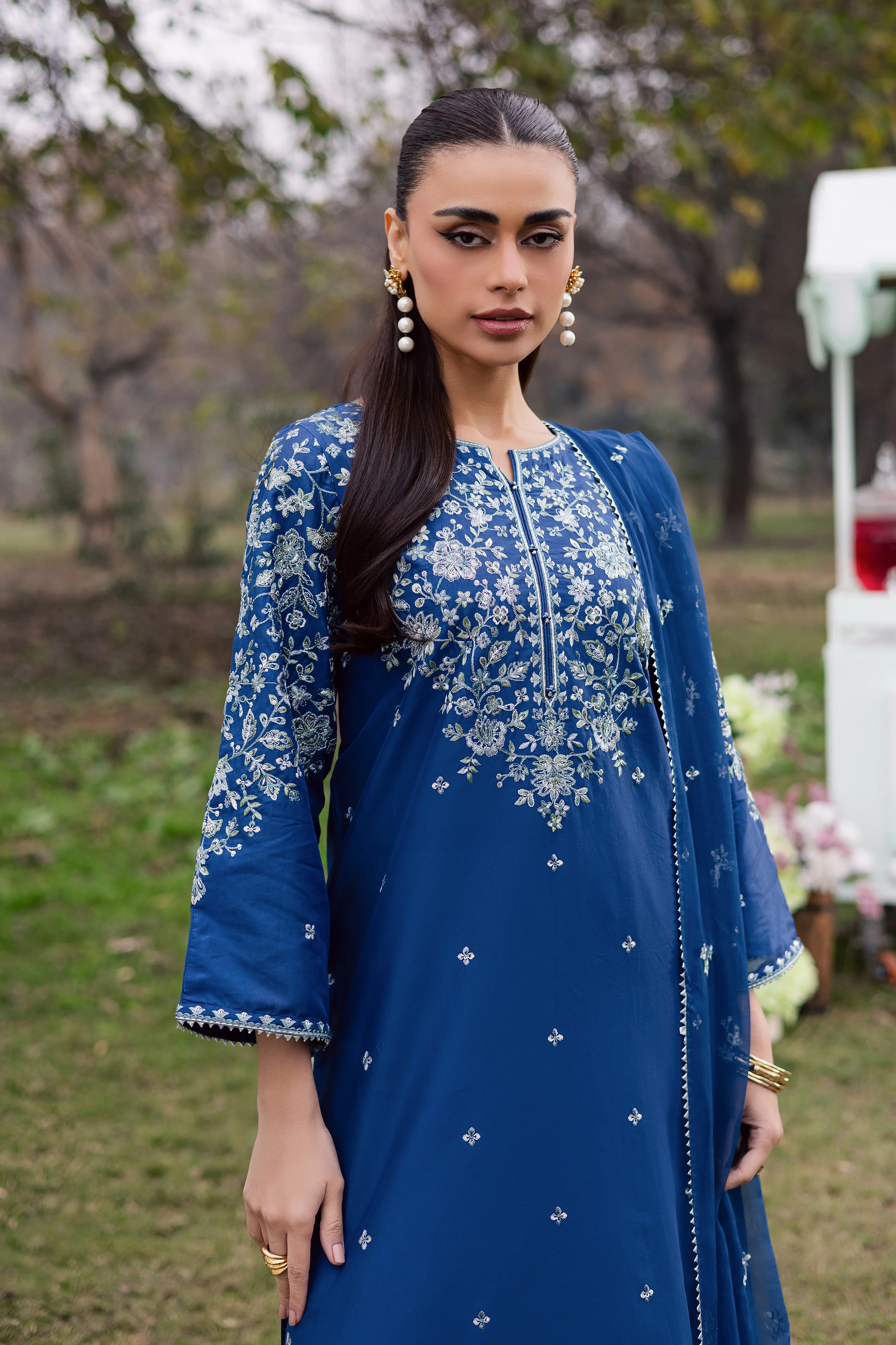 Blue Wink 3Pc - Festive Embroidered Lawn - Image 7