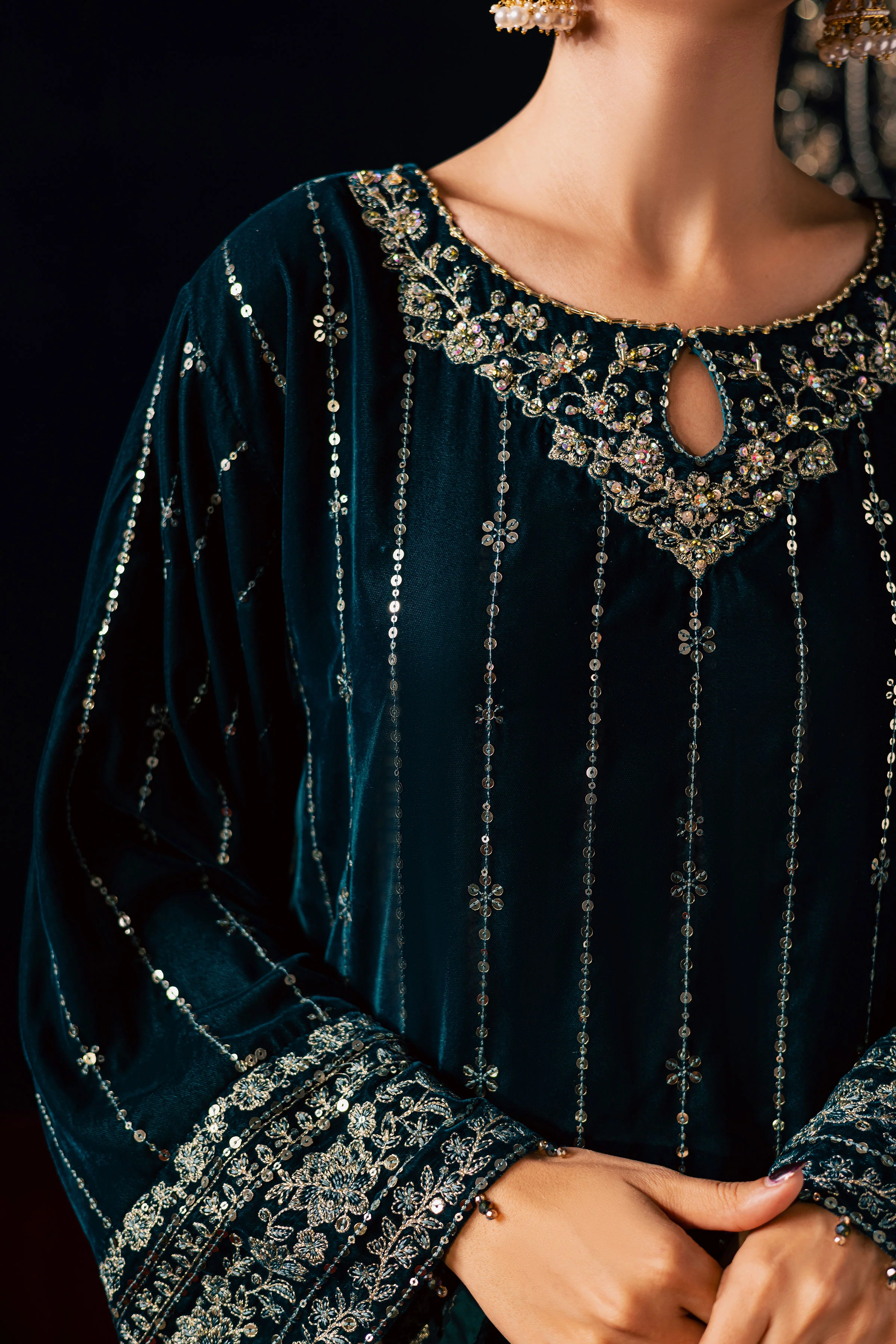 Blue Winter 2Pc - Velvet Luxe Pret - Image 10