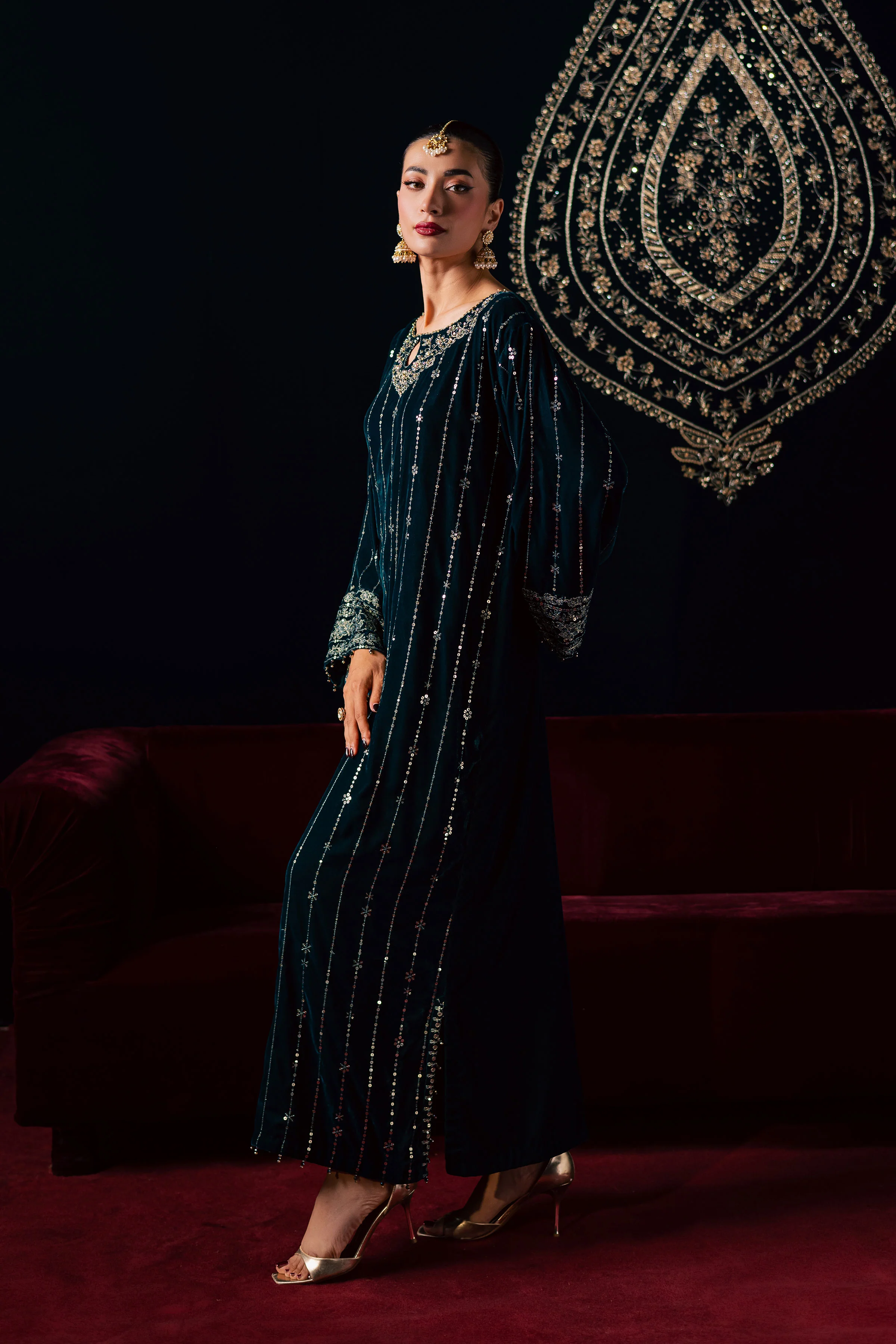 Blue Winter 2Pc - Velvet Luxe Pret - Image 3