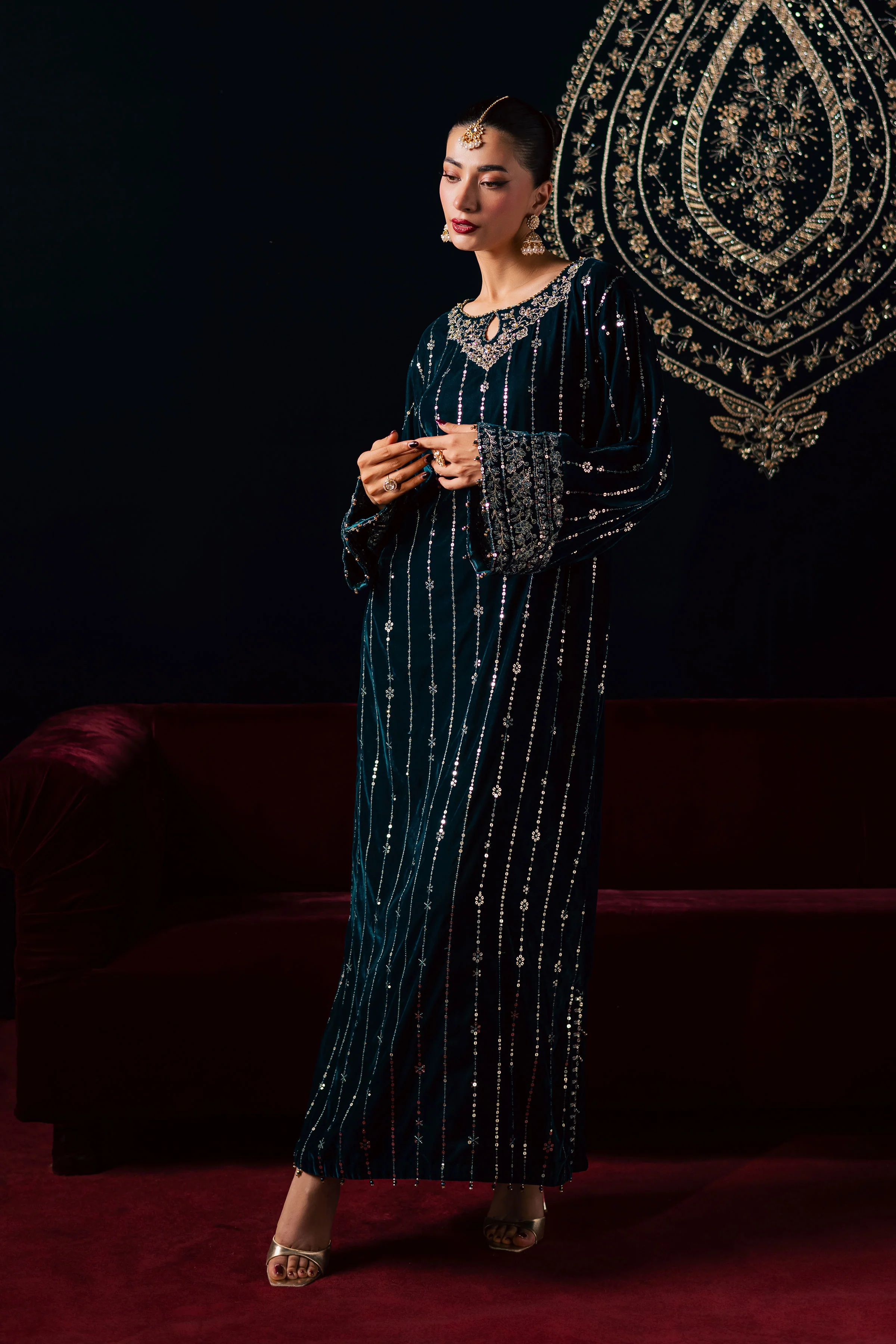 Blue Winter 2Pc - Velvet Luxe Pret - Image 8
