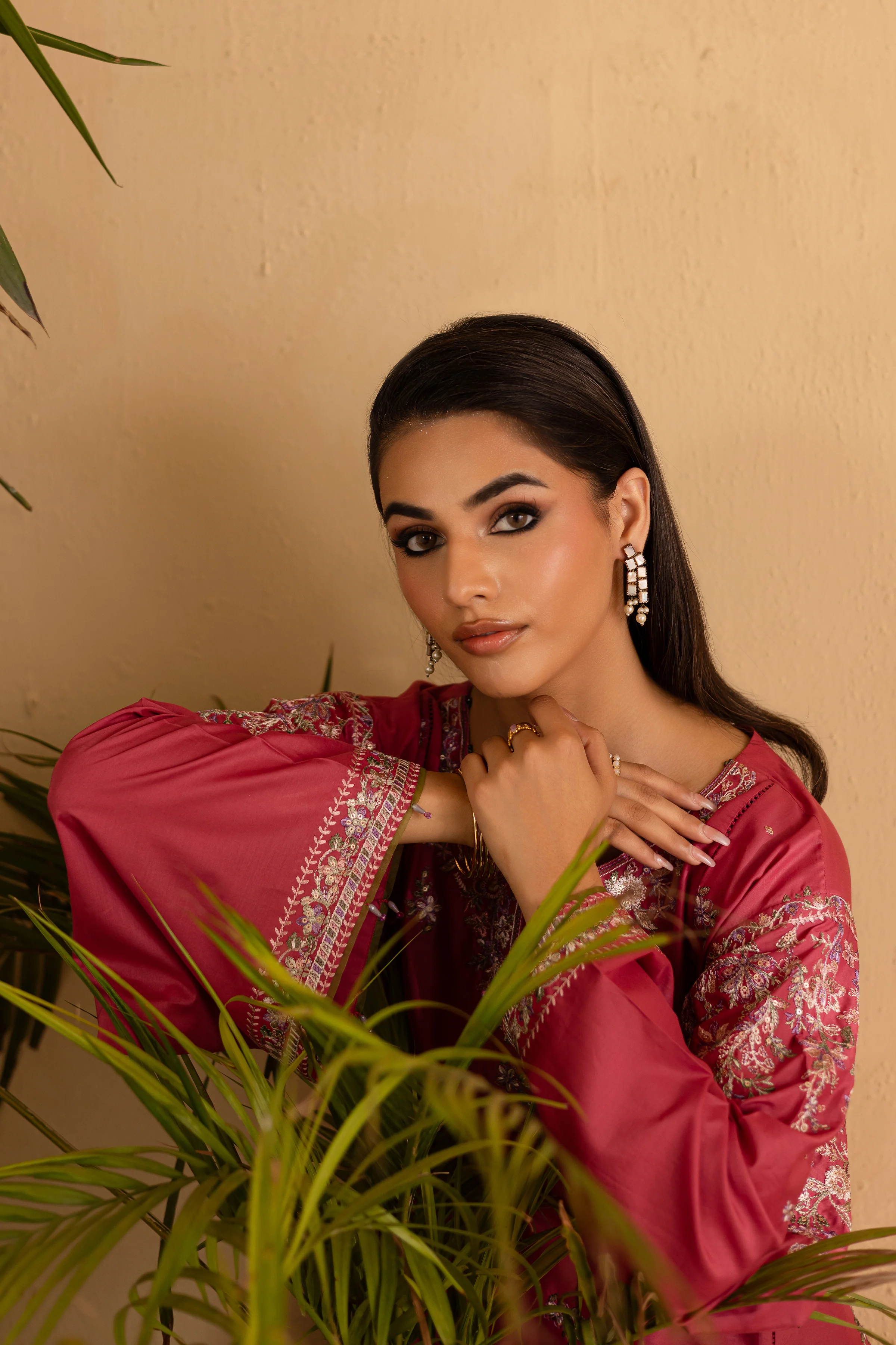Blush 2Pc - Embroidered Solid Dress - Image 5